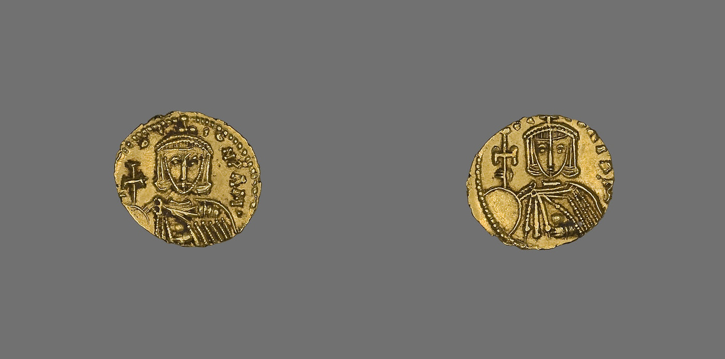 Tremissis (Coin) of Leo III - Byzantine, minted in Constantinople, Poster Print Wall Art
