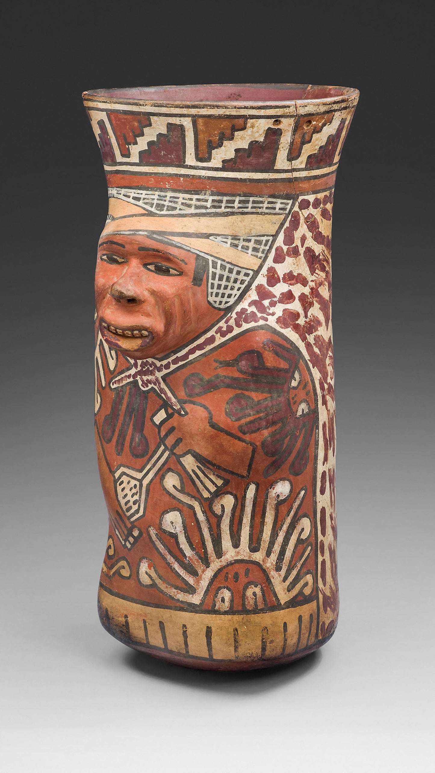Beaker Molded in the Form of a Warrior Holding a Sling - Nazca, Poster Print Wall Art