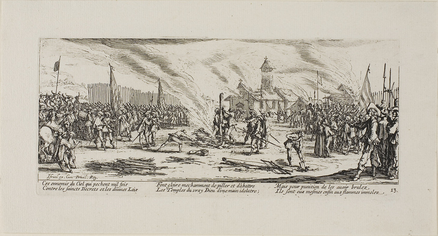 The Stake, plate thirteen from The Miseries of War - Jacques Callot (French, 1592-1635), Poster Print Wall Art