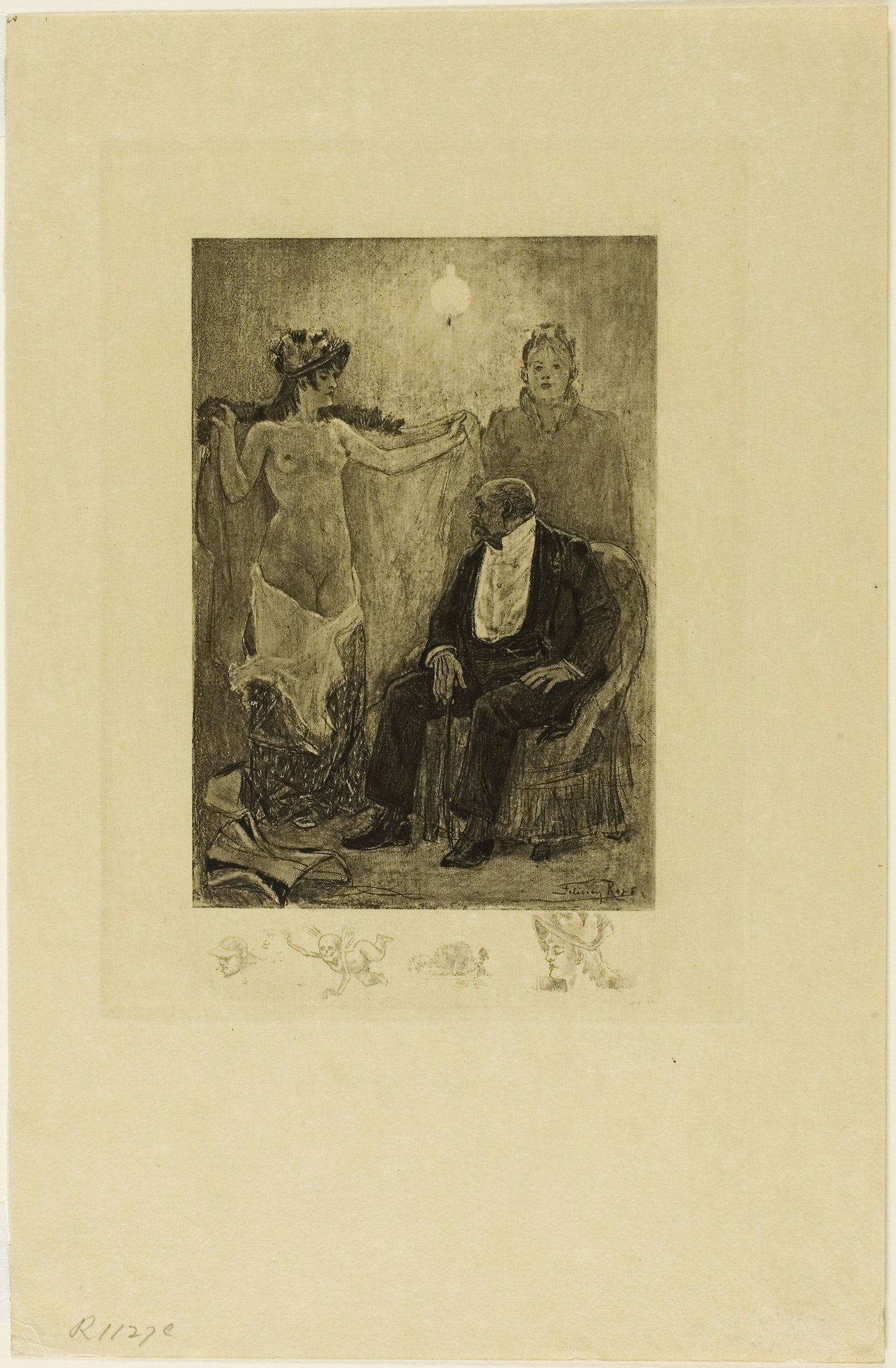 Between Acts or the Englishwoman of the New Ballet - Félicien Rops, Poster Print Wall Art