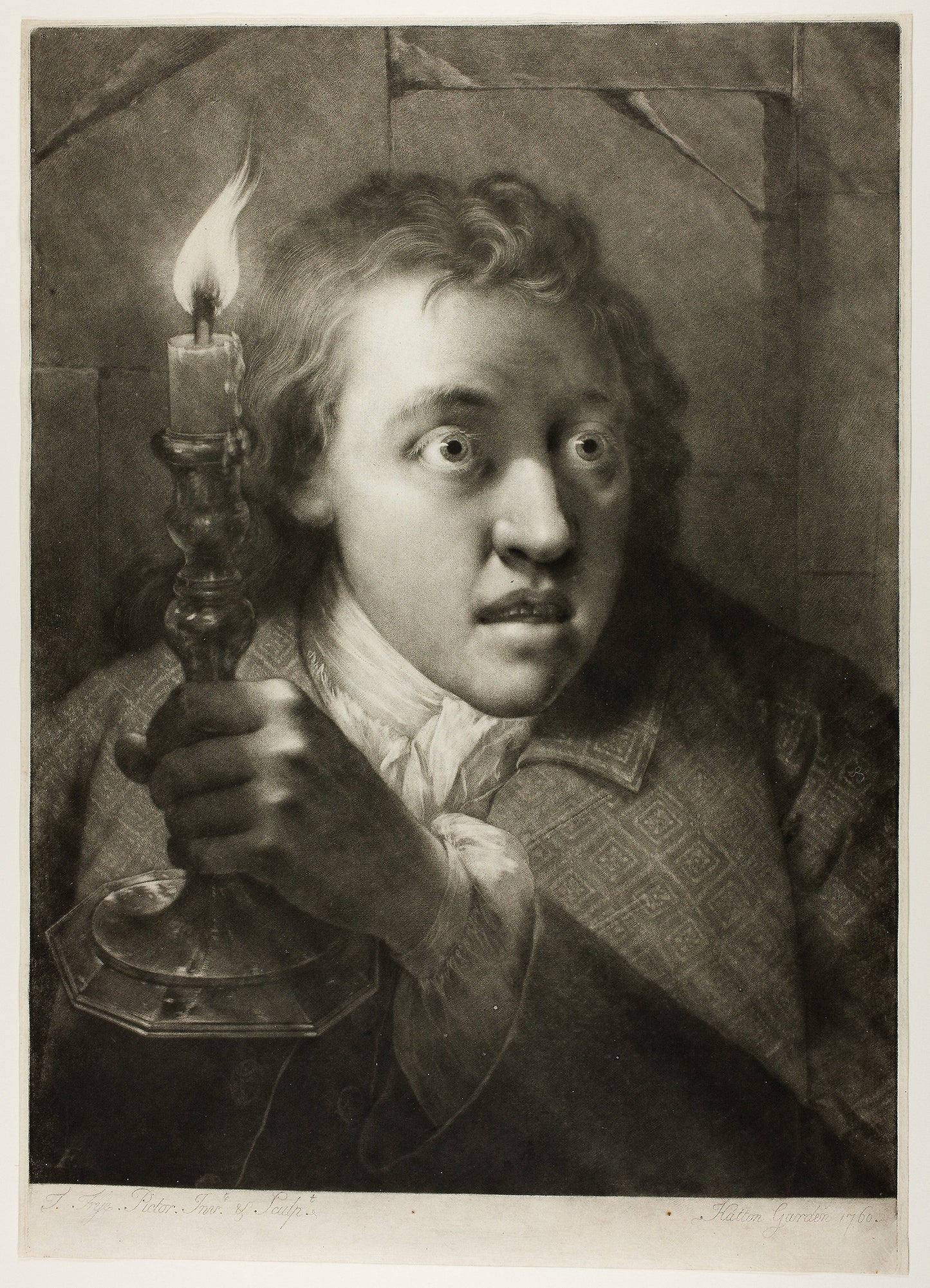 Young Man with a Candle, from Life-Sized Heads - Thomas Frye, Poster Print Wall Art