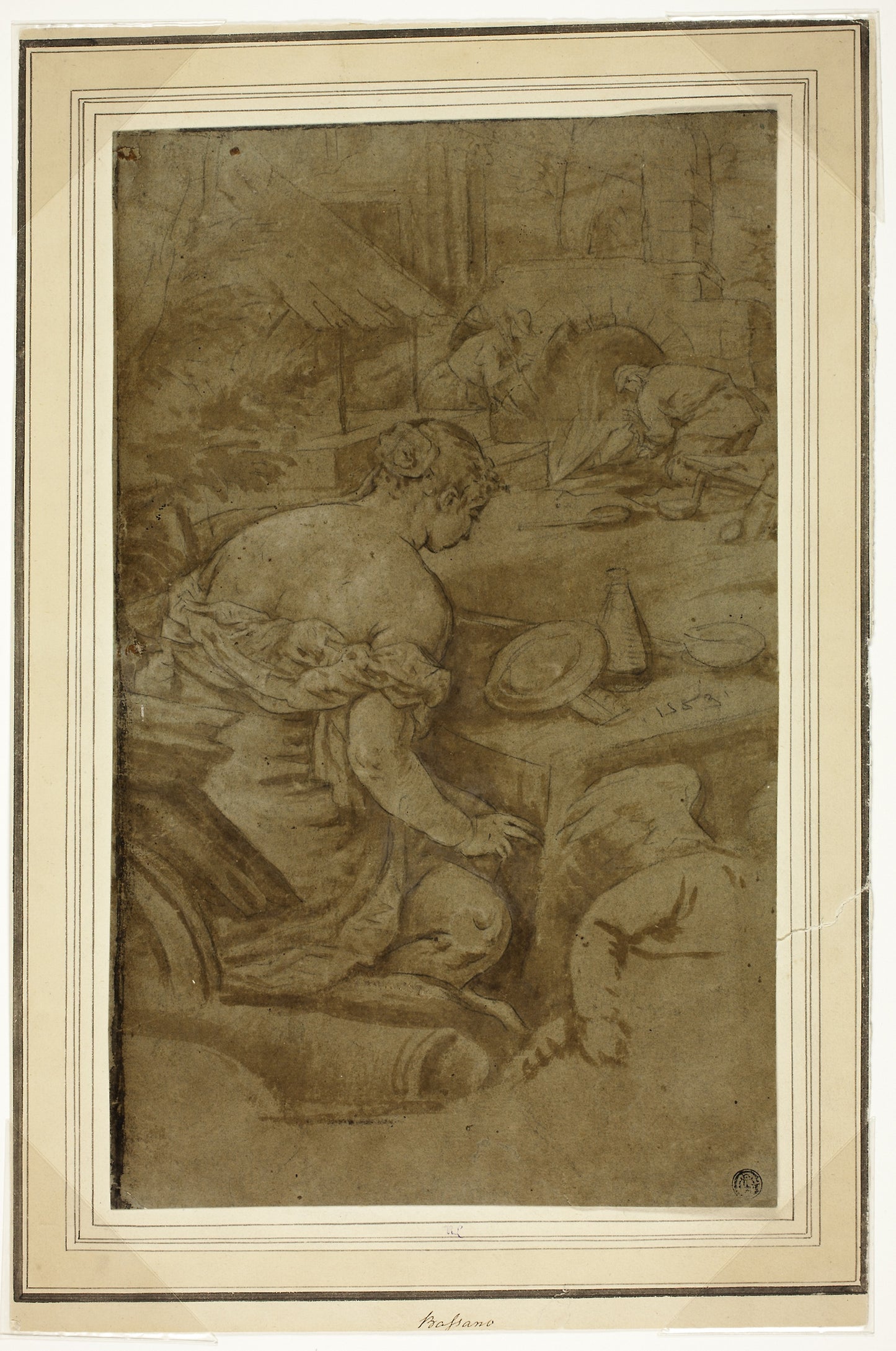 Allegory of Fire (Venus in the Forge of Vulcan) - After Jacopo Bassano, Poster Print Wall Art