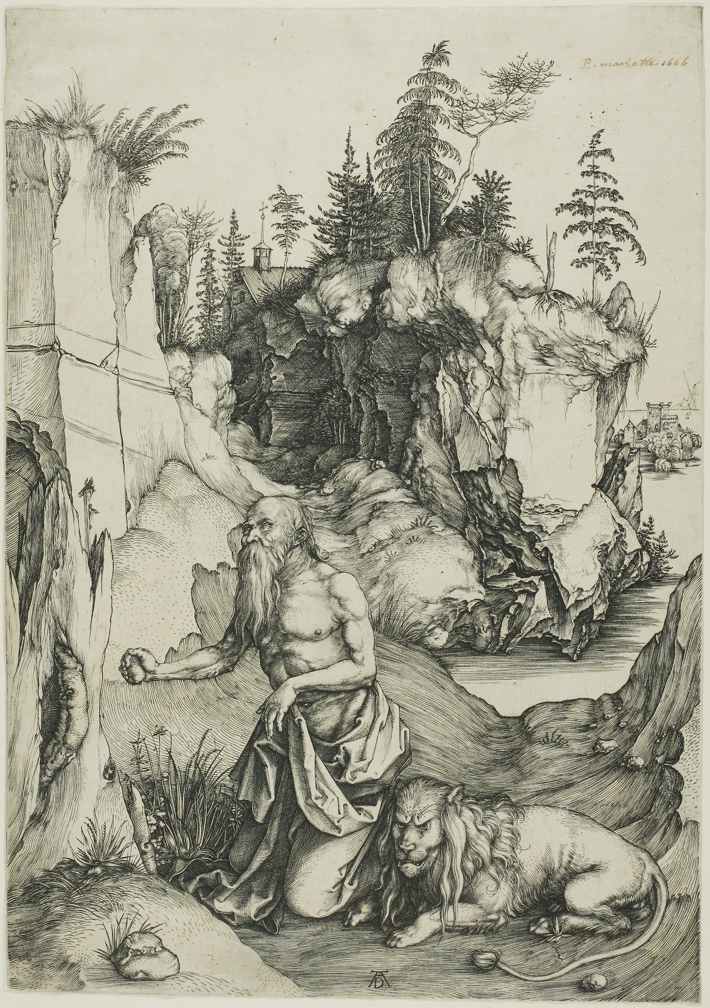 St. Jerome Penitent in the Wilderness - Albrecht Dürer, Poster Print Wall Art