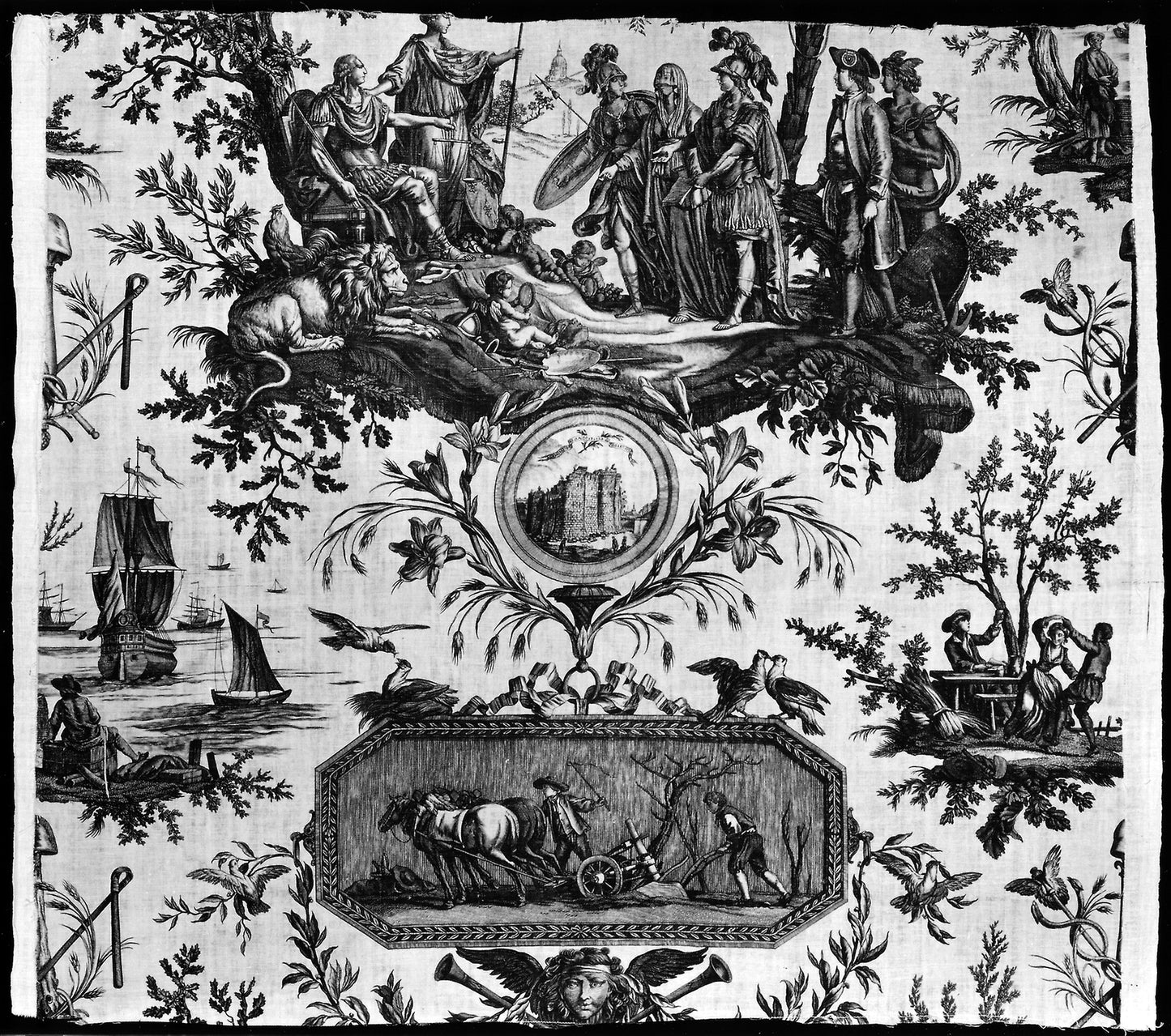 Louis XVI Restaurateur de la Liberté (Louis XVI Restorer of Liberty) (Furnishing Fabric) - Designed - Jean Baptiste Huet (French, 1745–1811) after others, Poster Print Wall Art