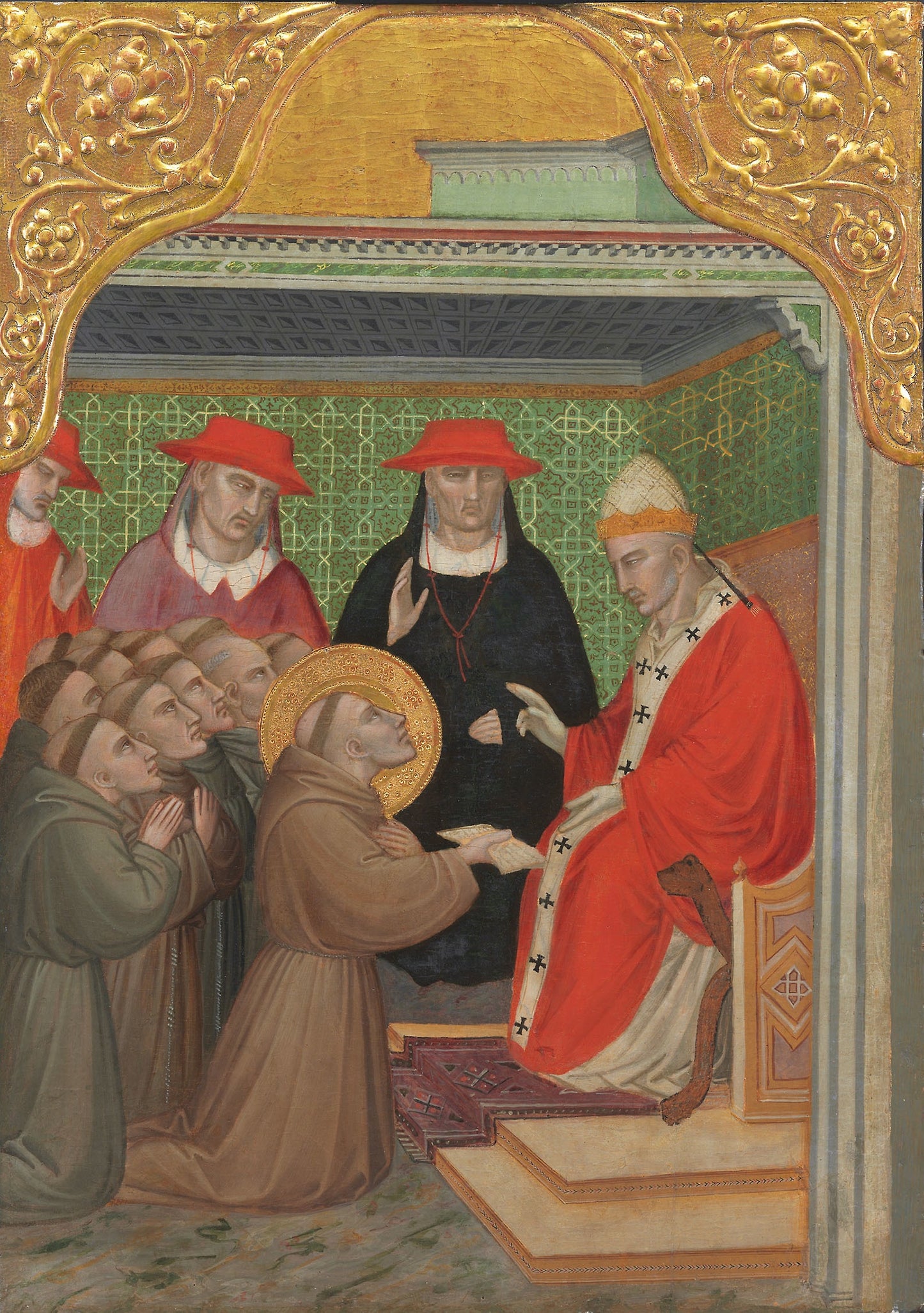Saint Francis before the Pope (The Approva of the Franciscan Rule) - Spinello Aretino (Spinello di Luca Spinello), Poster Print Wall Art