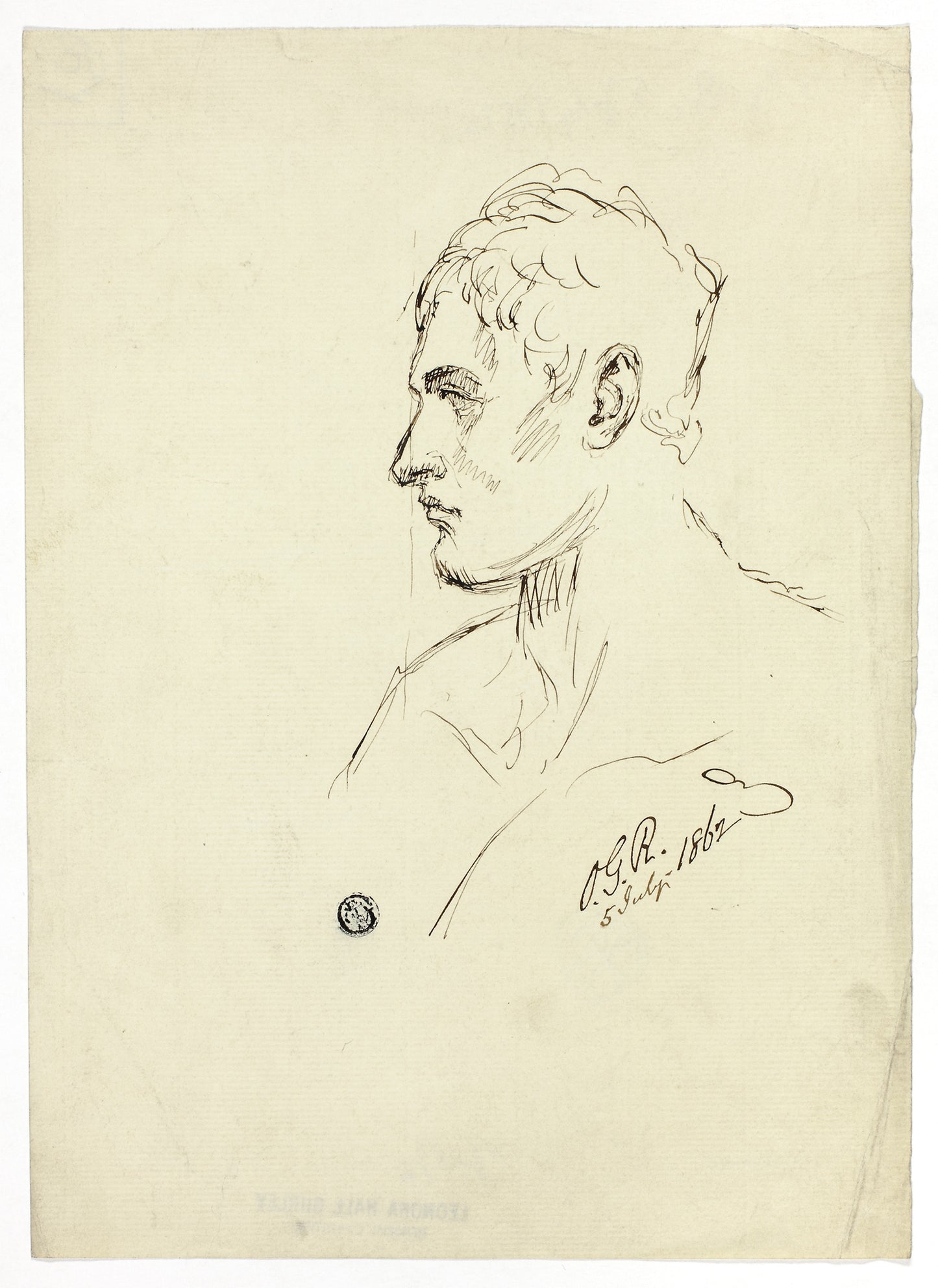 Bust of Young Man in Profile - Unknown artist , Poster Print Wall Art