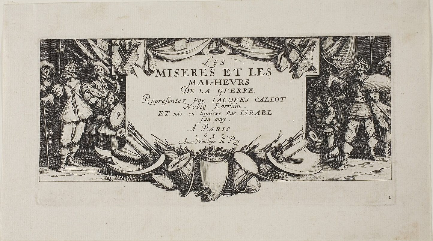 Frontispiece, from The Miseries of War - Jacques Callot (French, 1592-1635), Poster Print Wall Art