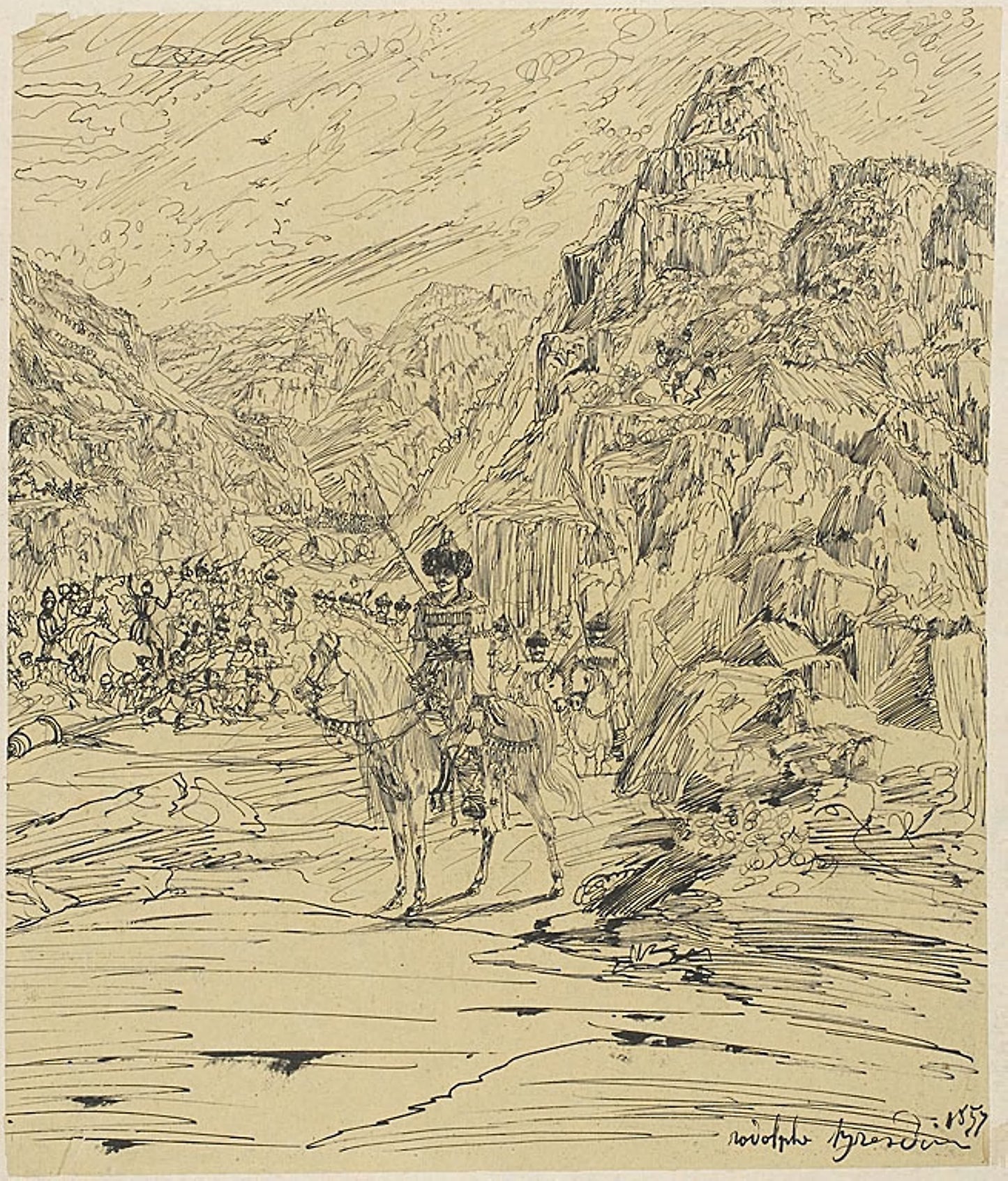 Battle in the Mountains - Rodolphe Bresdin, Poster Print Wall Art