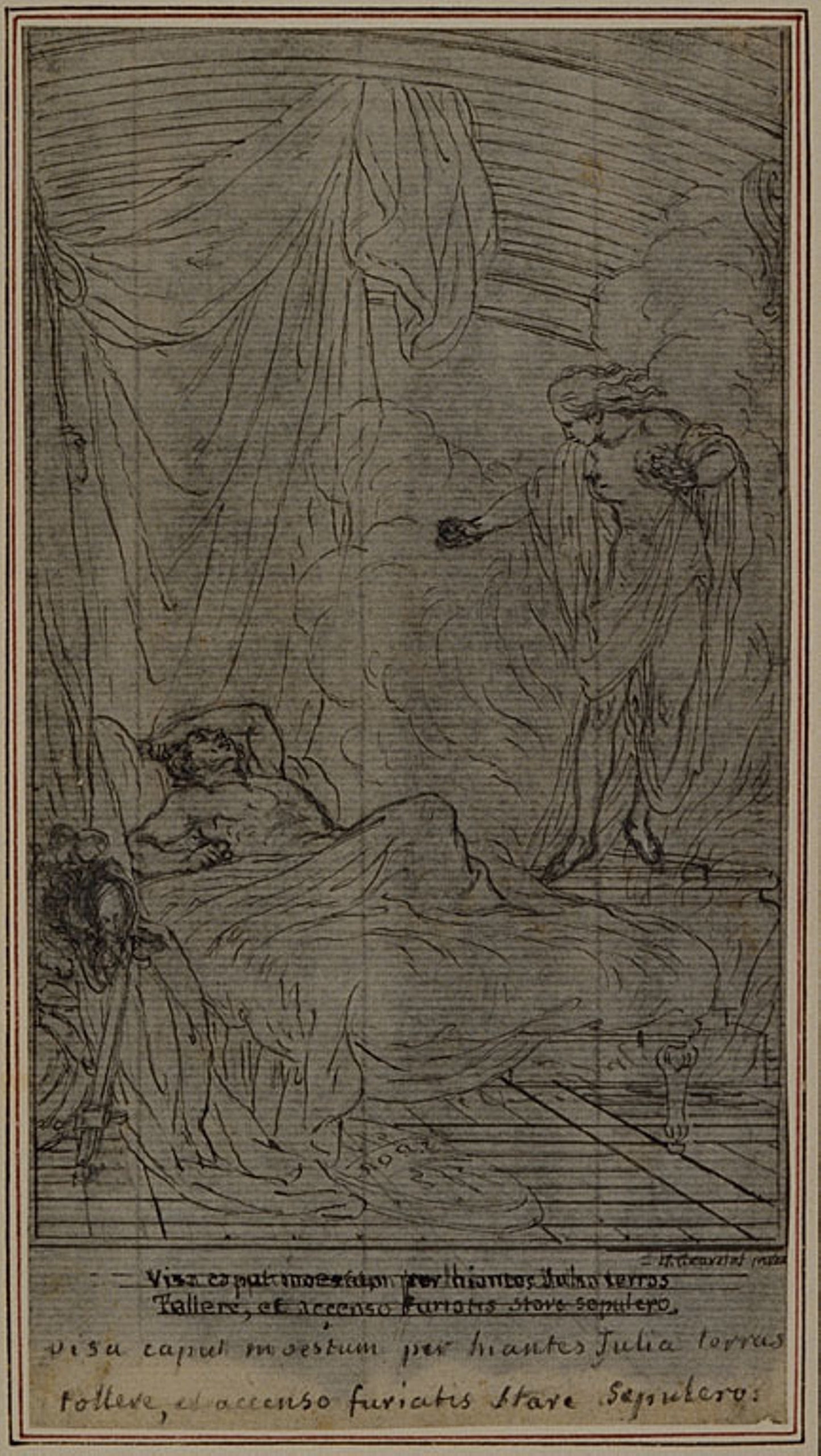 Study for Lucain's "La Pharsale", Canto III - Hubert François Gravelot, Poster Print Wall Art