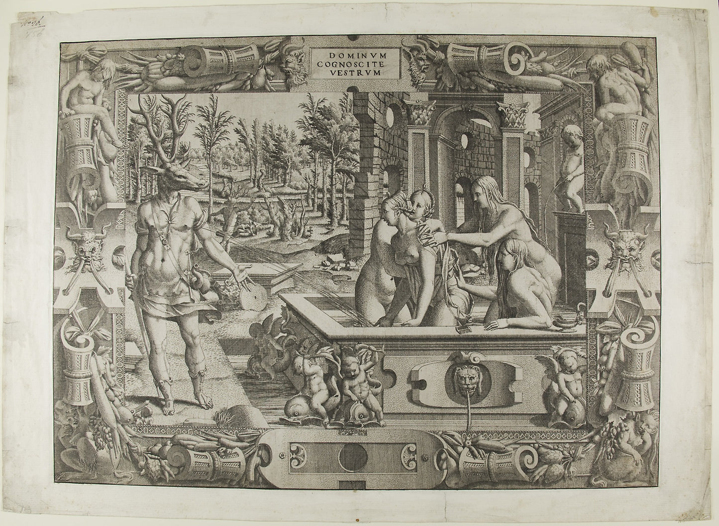 Diana and Actaeon (the Metamorphosis of Acteon) - Jean Mignon (French, active 1535-c. 1555), Poster Print Wall Art