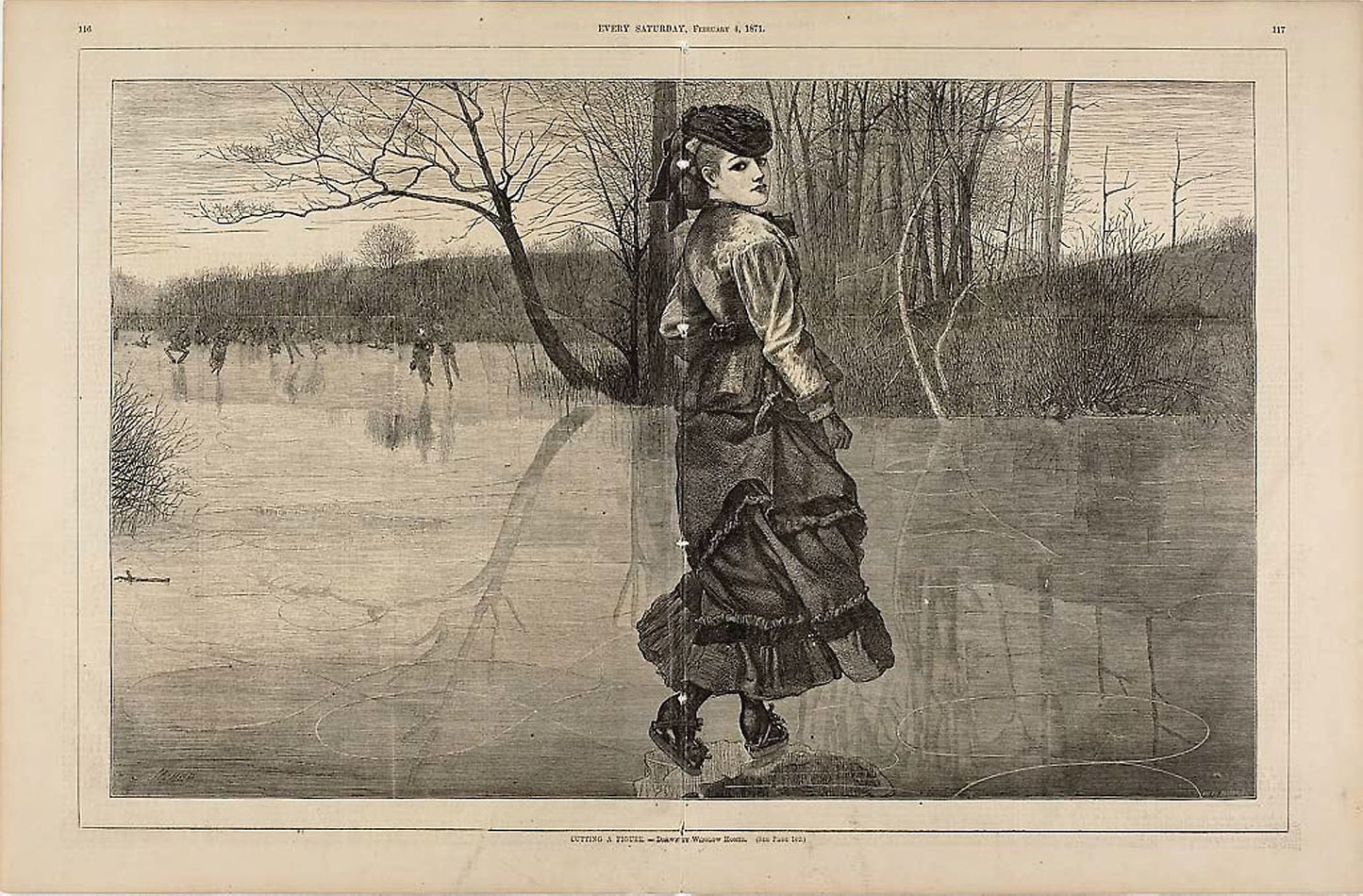 Cutting a Figure - Winslow Homer (American, 1836-1910), Poster Print Wall Art
