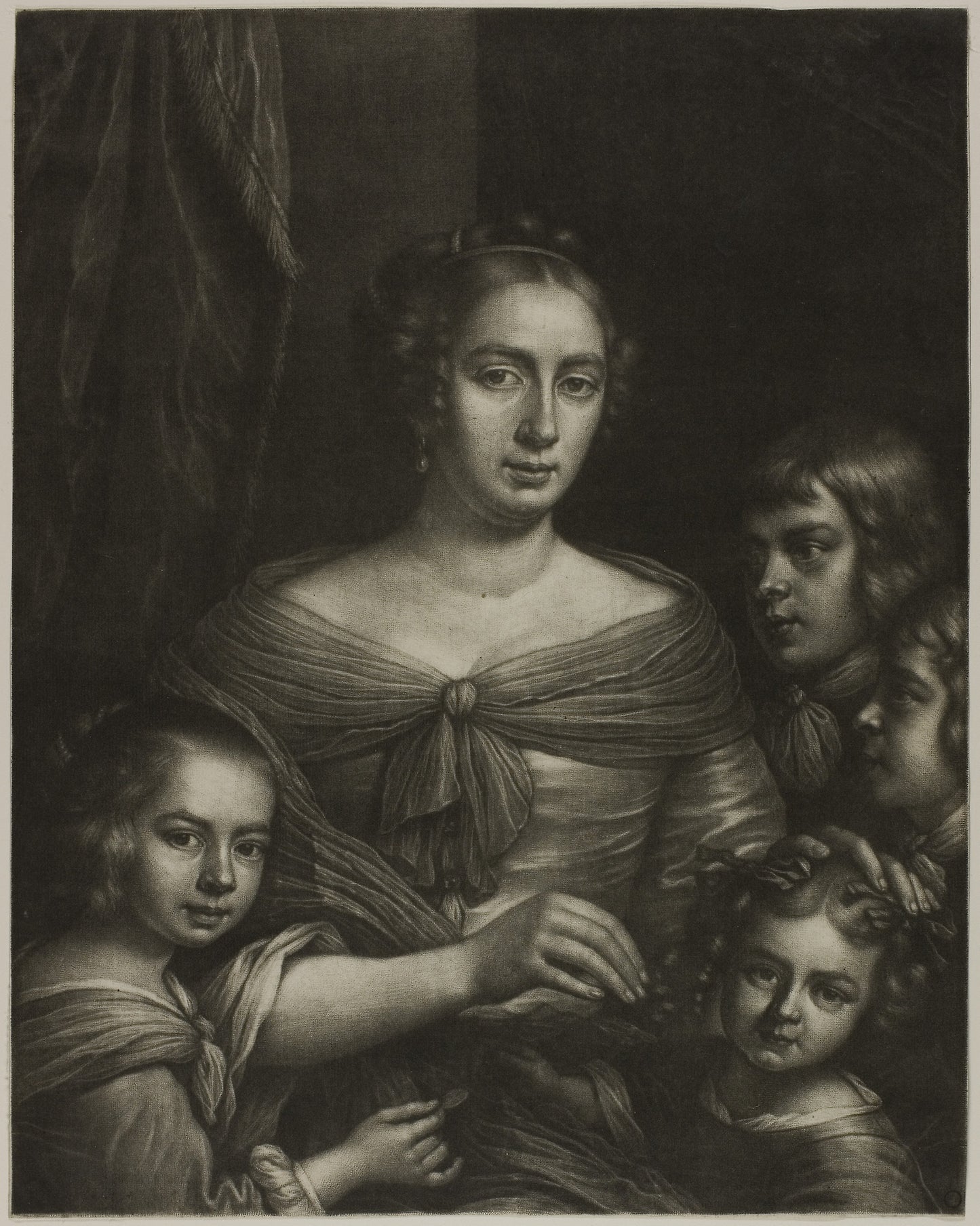 The Artist's Wife and Children - Wallerant Vaillant, Poster Print Wall Art