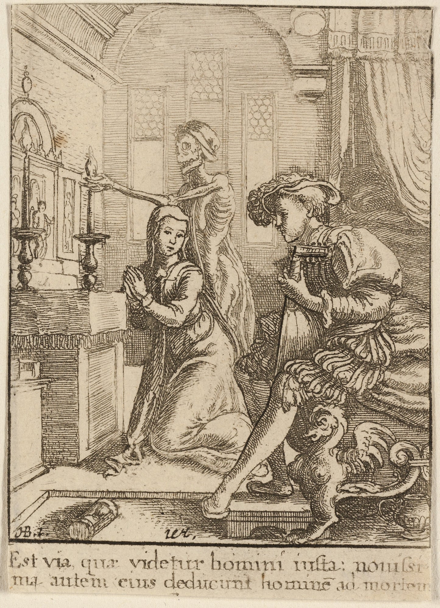 The Nun and Death - Wenceslaus Hollar (Czech, 1607-1677), Poster Print Wall Art