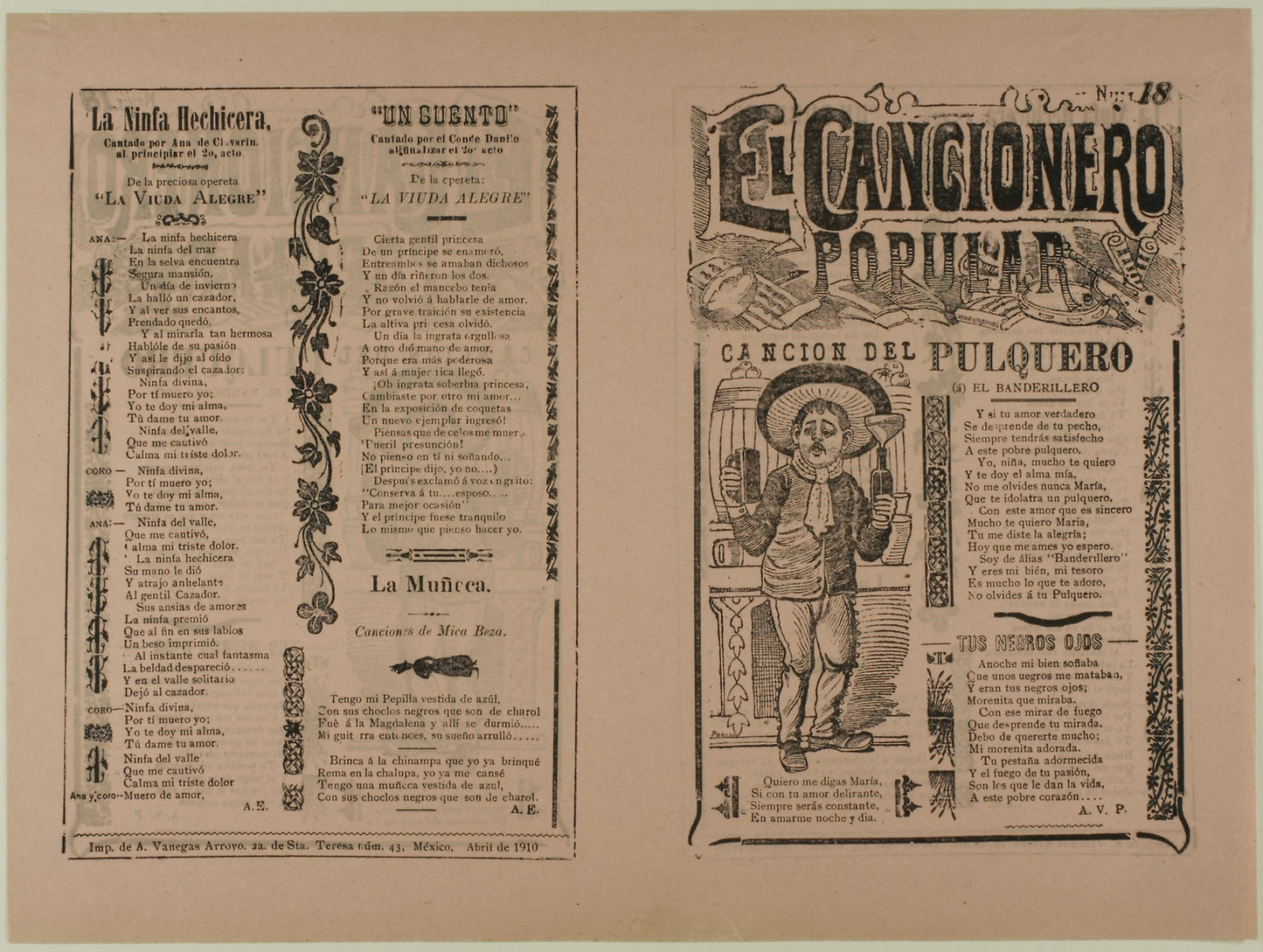 El cancionero popular, num. 18 (The Popular Songbook, No. 18) - José Guadalupe Posada, Poster Print Wall Art