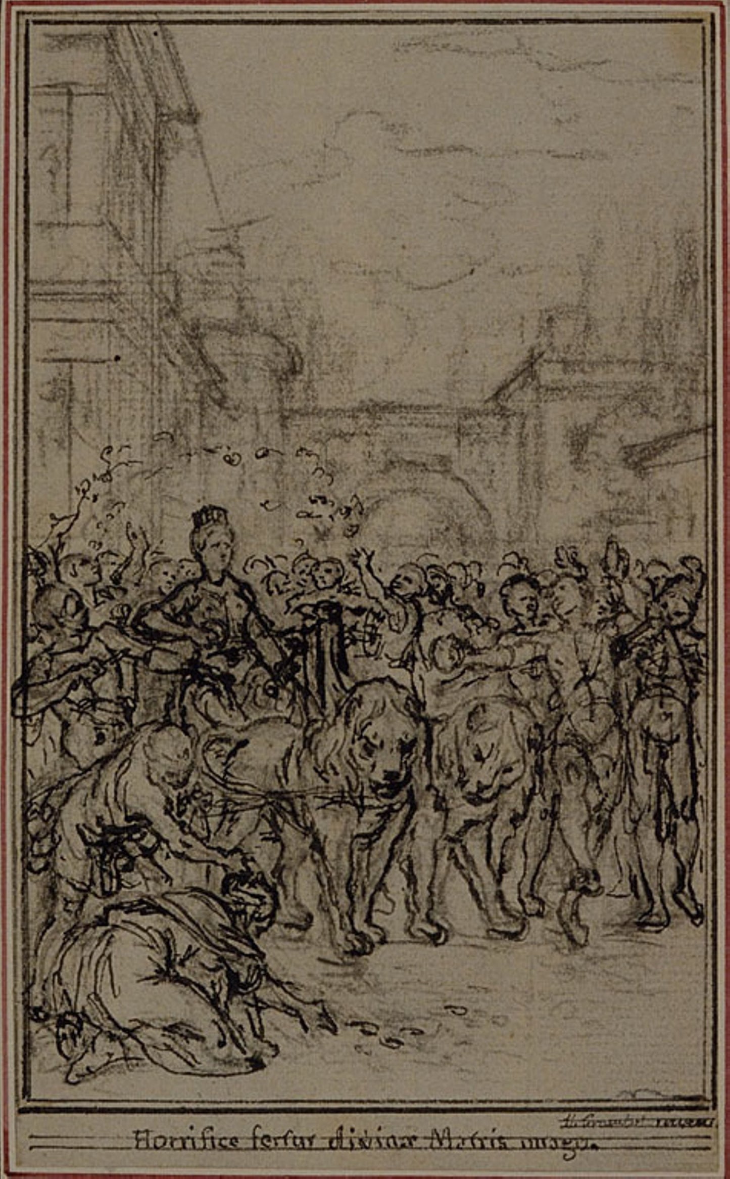 Study for the Vignette-Frontispiece of Lucretius's "De la Nature des Choses", Book II - Hubert François Gravelot, Poster Print Wall Art