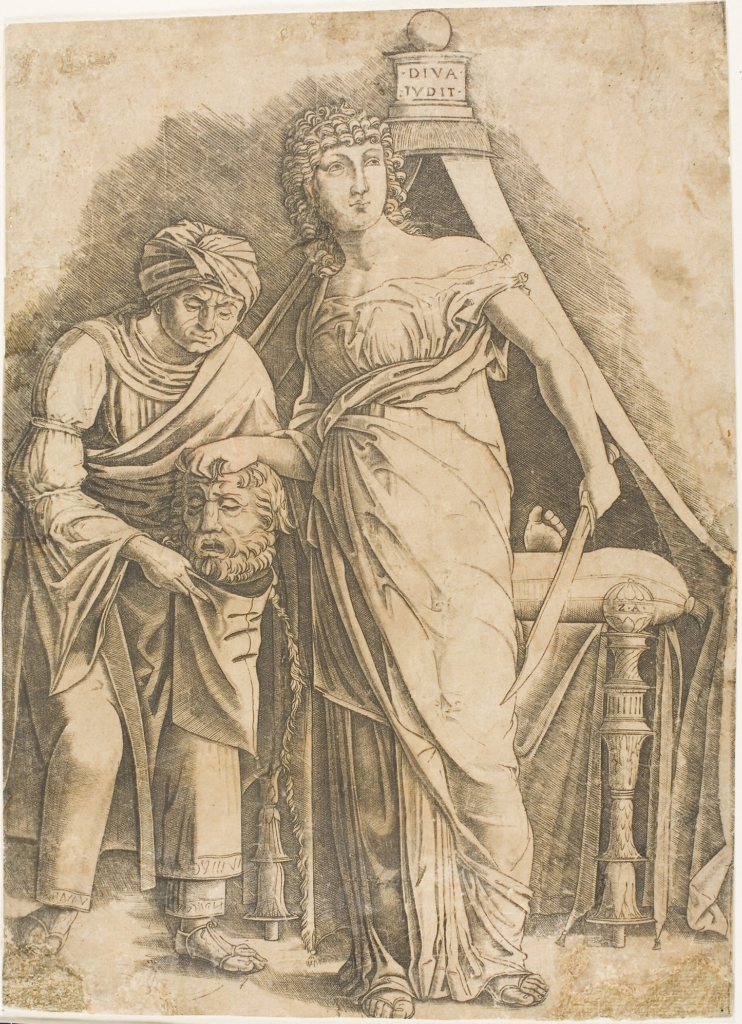 Judith with the Head of Holofernes - Giovanni Antonio da Brescia (Italian, c. 1460-c. 1520), Poster Print Wall Art