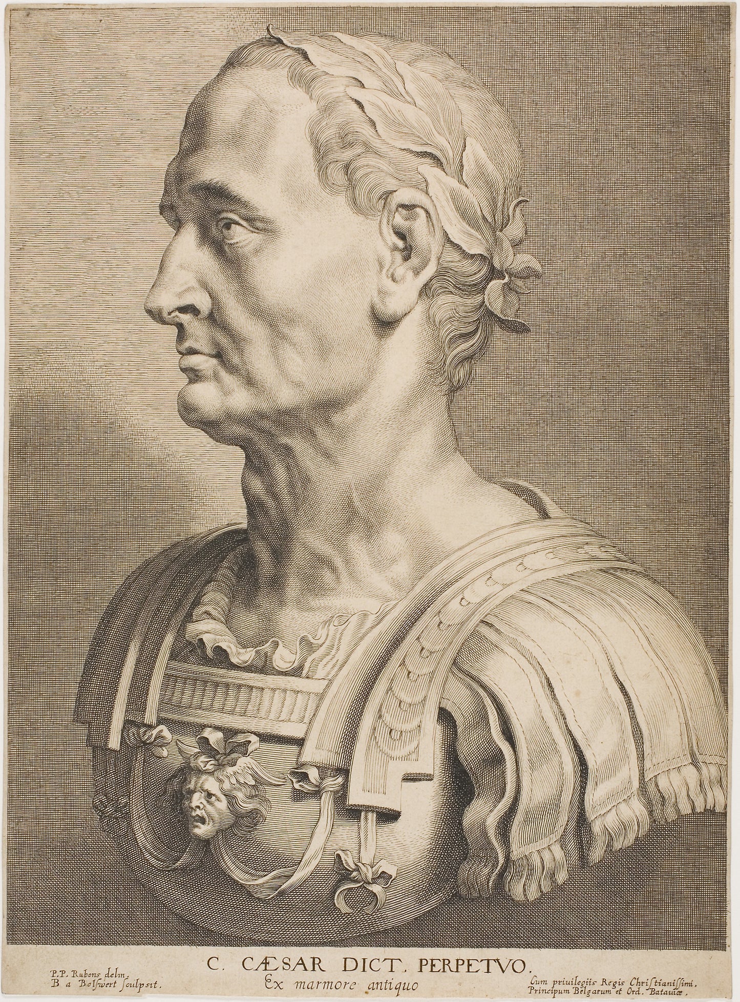 Julius Caesar, Perpetual Dictator, from Twelve Famous Greek and Roman Men - Boëtius Adamsz. Bolswert (Dutch, active in Flanders, 1580-1663), Poster Print Wall Art