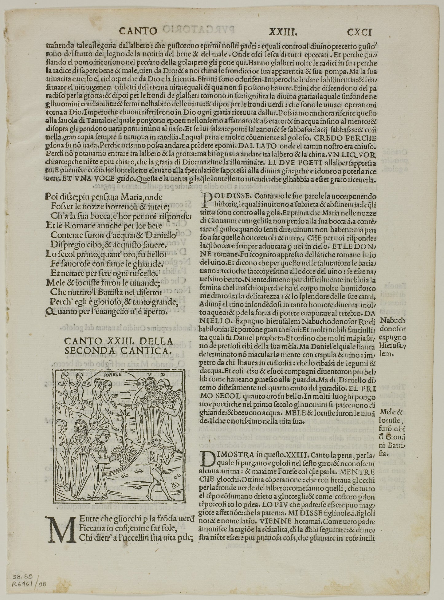 Illustration to Comedia di Danthe Alighieri, Purgatory, Canto XXIII, plate 88 from Woodcuts from Books of the XVI Century - Unknown Artist (Italian, 16th century), Poster Print Wall Art