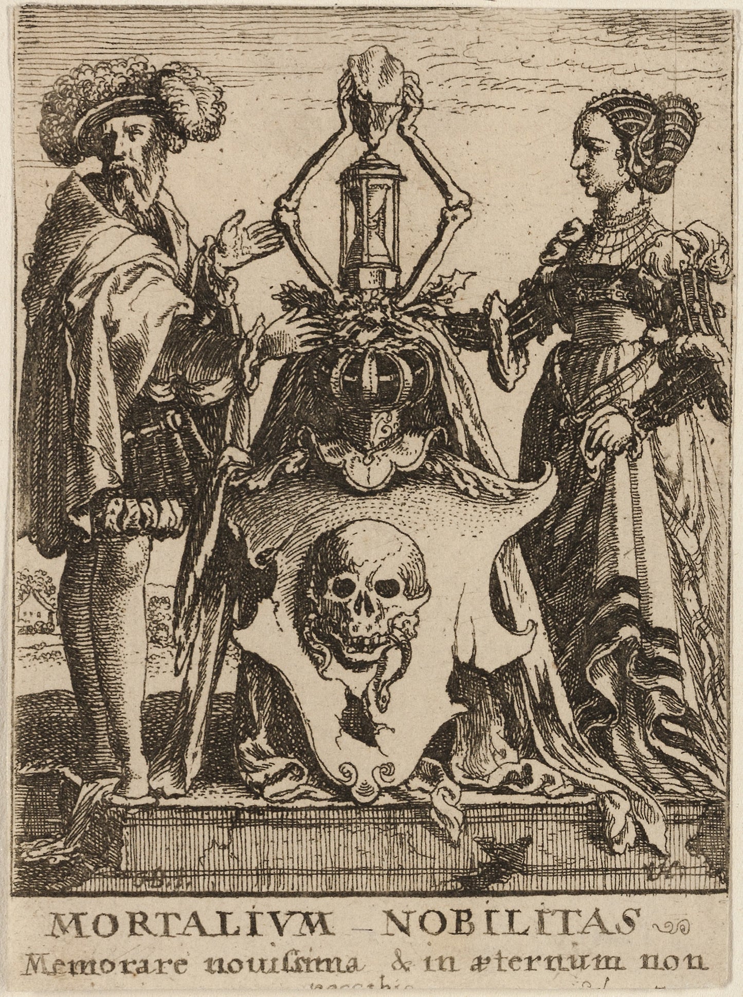 Death's Coat of Arms - Wenceslaus Hollar (Czech, 1607-1677), Poster Print Wall Art