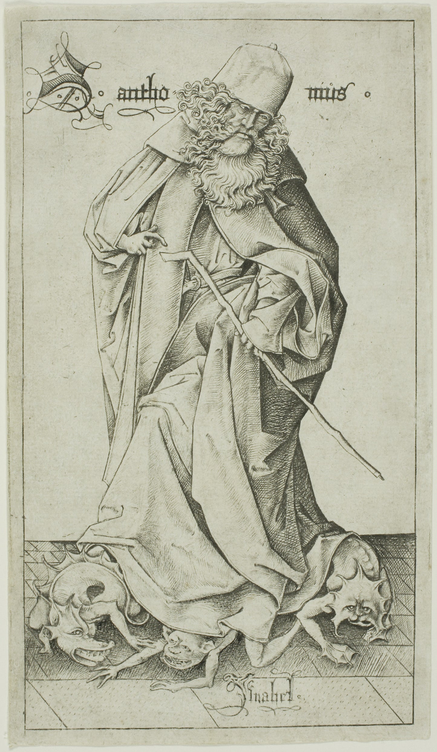 St. Anthony - Israhel van Meckenem, Poster Print Wall Art