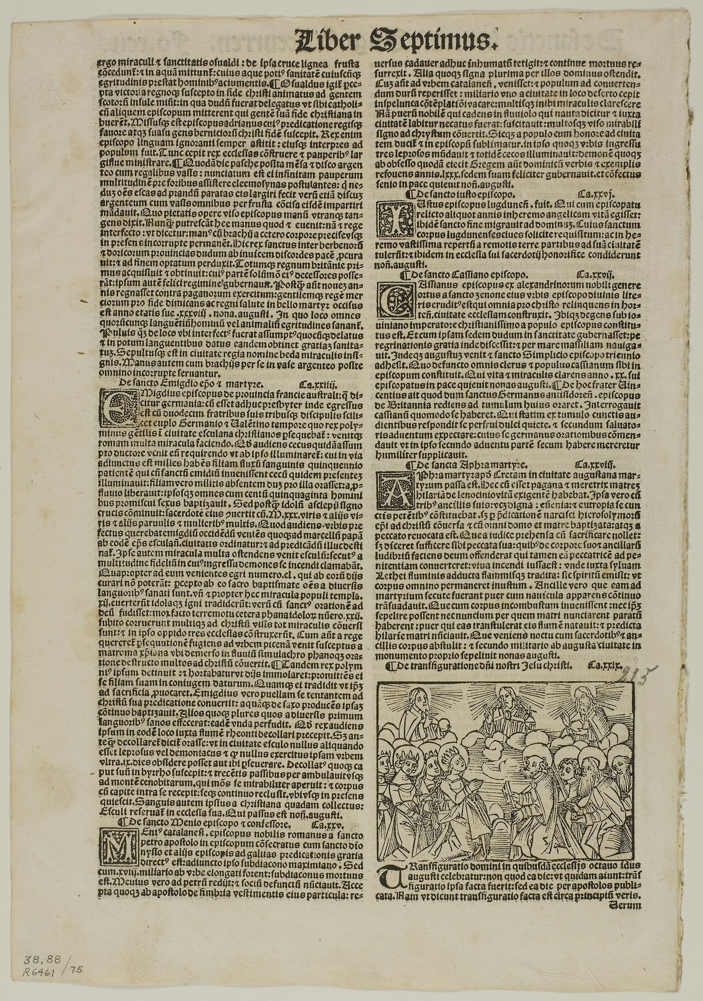 Leaf from Catalogus Sanctorum - Petrus Natalibus, plate 75 from Woodcuts from Books of the XVI Century - Unknown Artist (French, 16th century), Poster Print Wall Art
