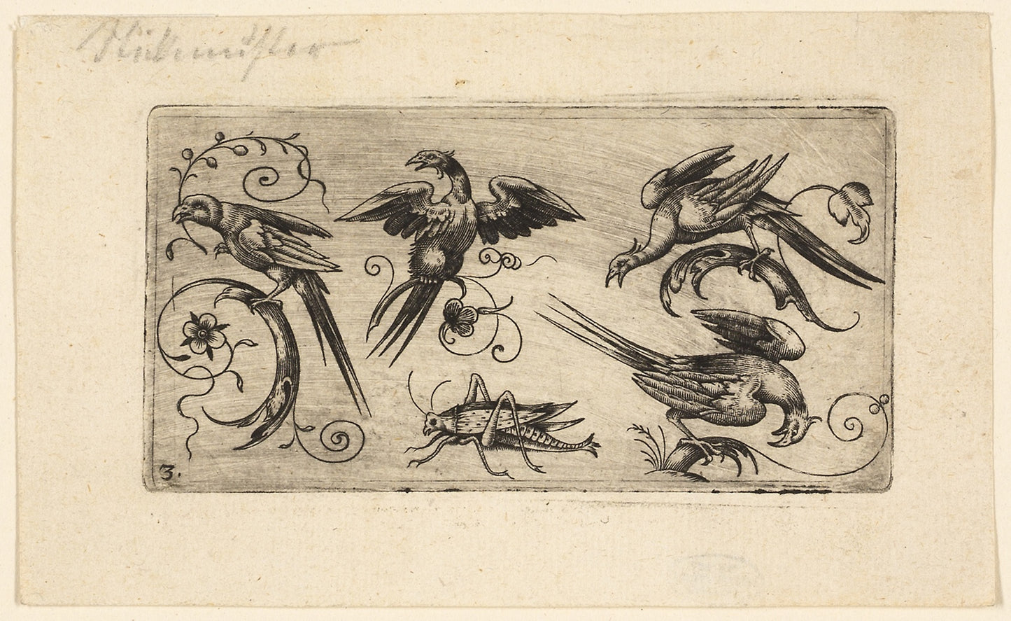 Ornament Panels with Birds - Plate 3 - Adrian Muntink, Poster Print Wall Art