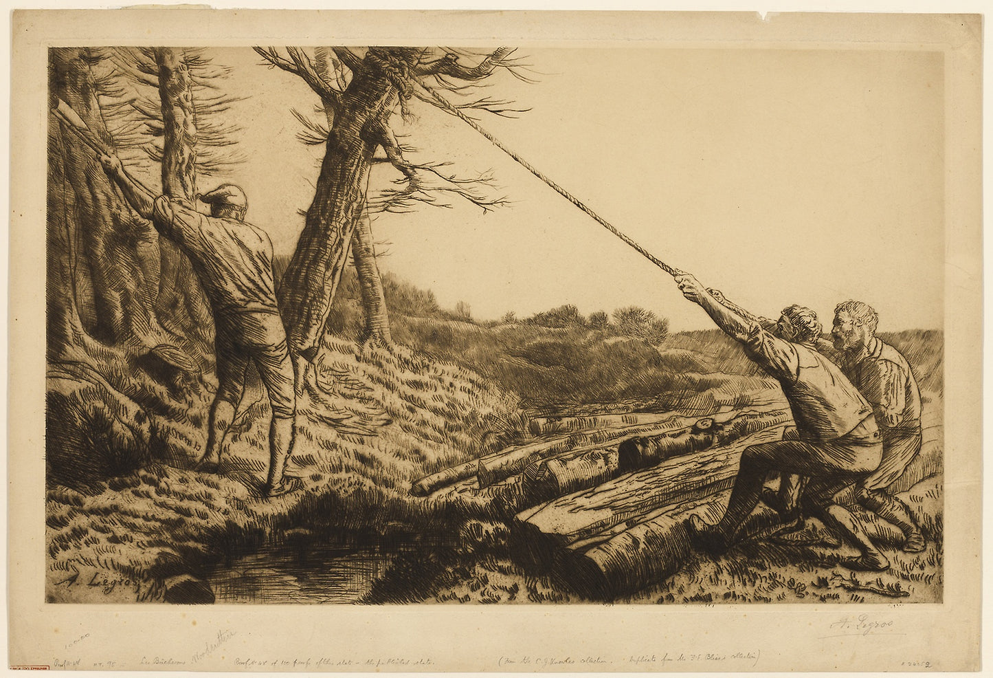 The LumberJacks, second plate - Alphonse Legros, Poster Print Wall Art
