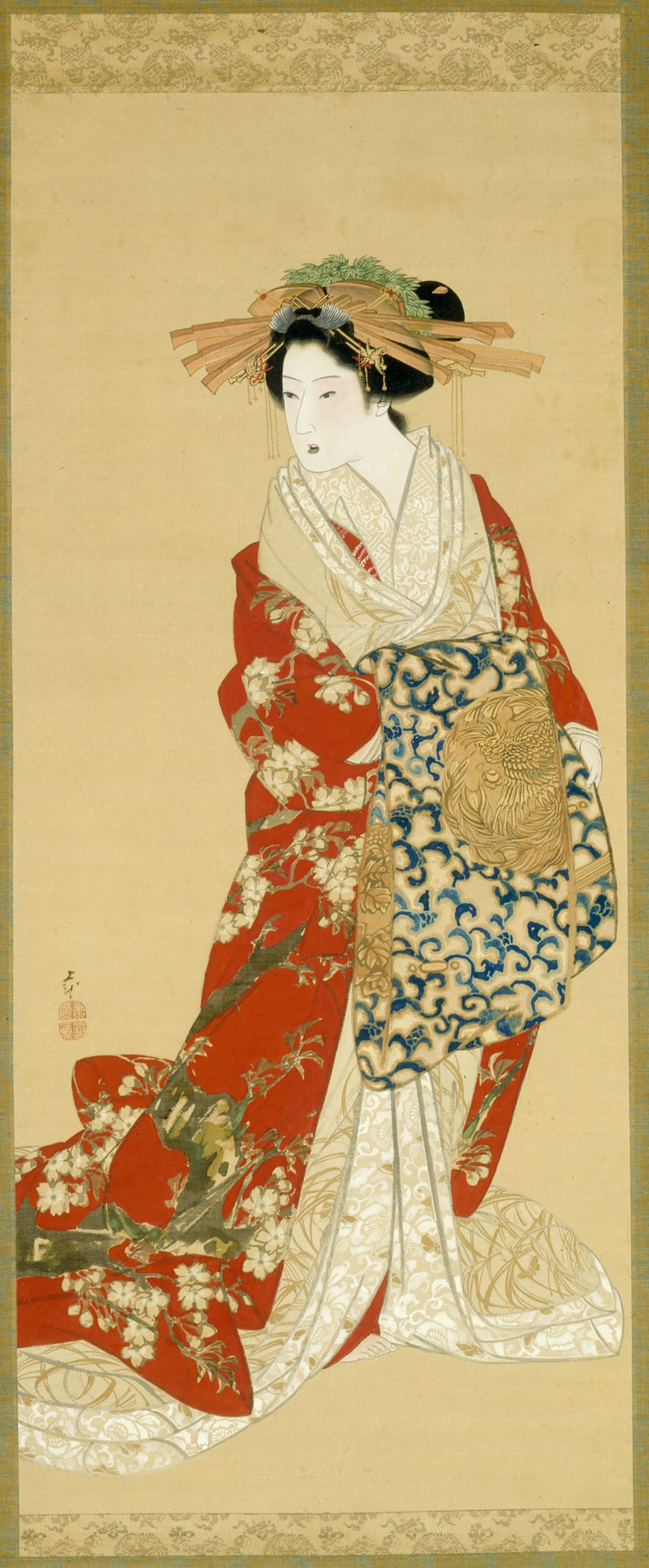 High Ranking Courtesan - Mihata Joryu, Poster Print Wall Art