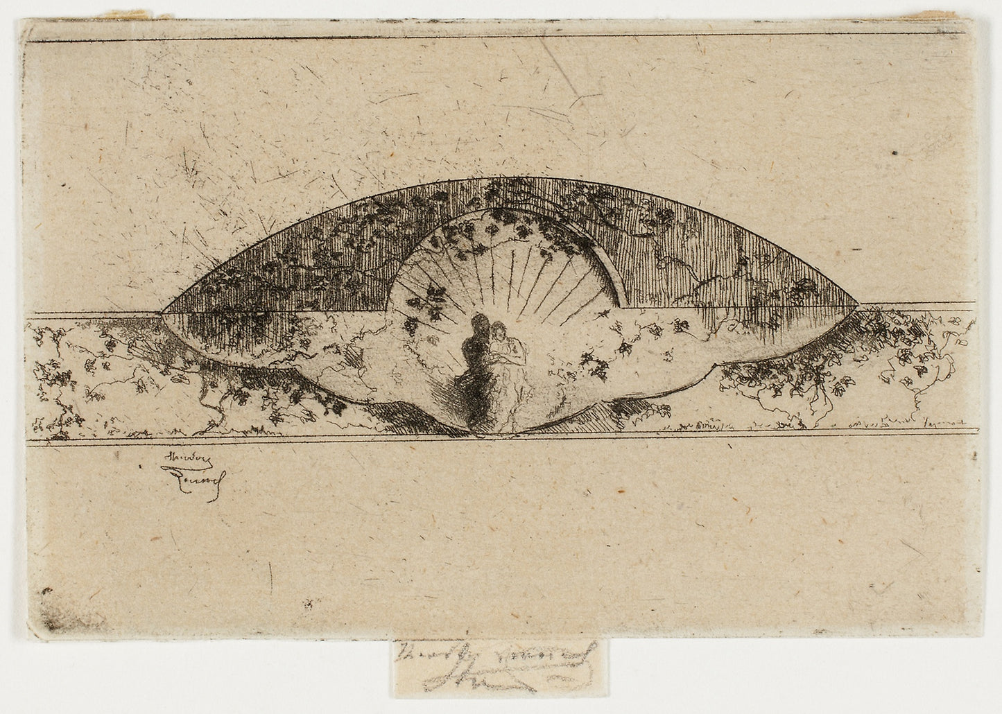 Jupiter and Alcmene Medallion, Sketch for Decoration of a Frame - Theodore Roussel, Poster Print Wall Art