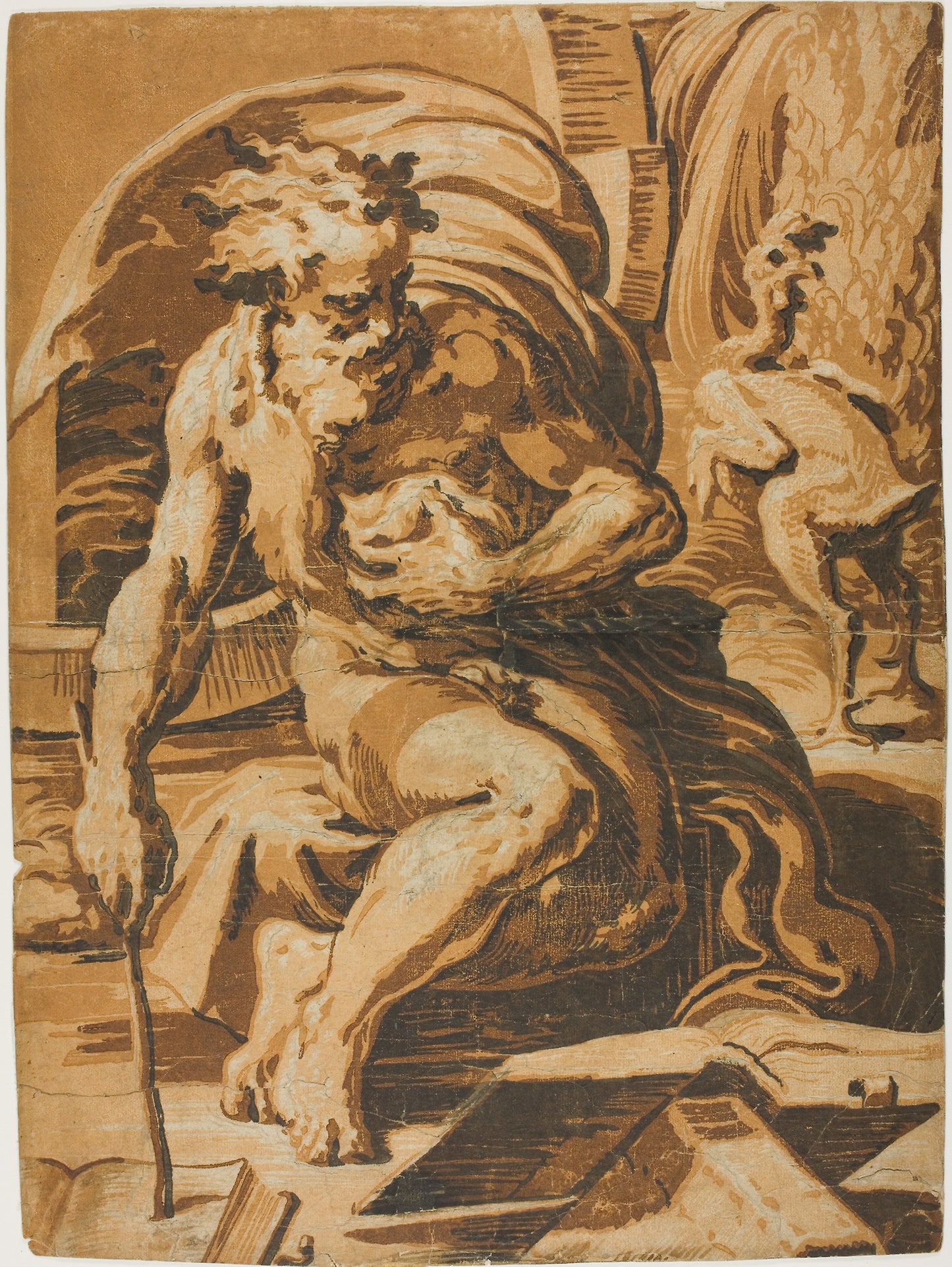 Diogenes - Ugo da Carpi (Italian, c. 1480-1535), Poster Print Wall Art
