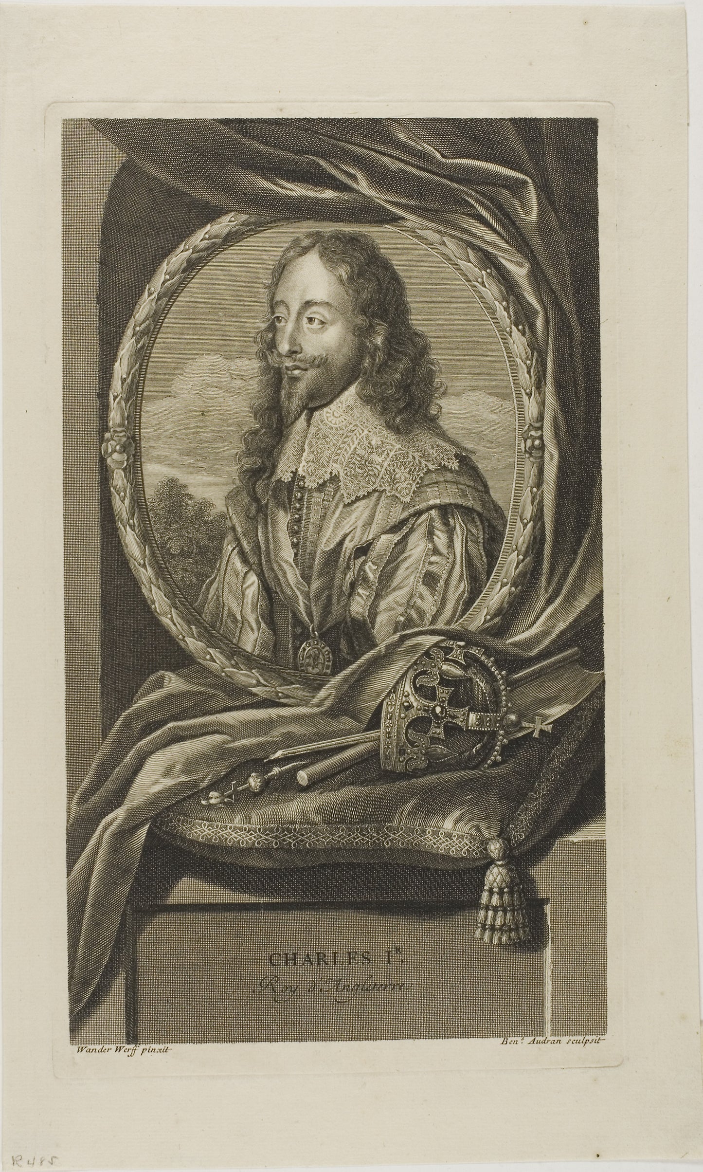 Charles I, King of England - Benoît Audran I (French, 1661-1721), Poster Print Wall Art