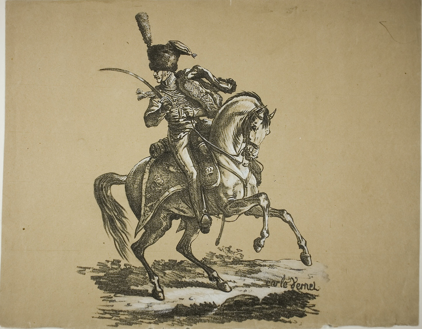 Royal Guard, Mounted Hussard and Horse, No. 6 - Carle Vernet (French, 1758-1836), Poster Print Wall Art