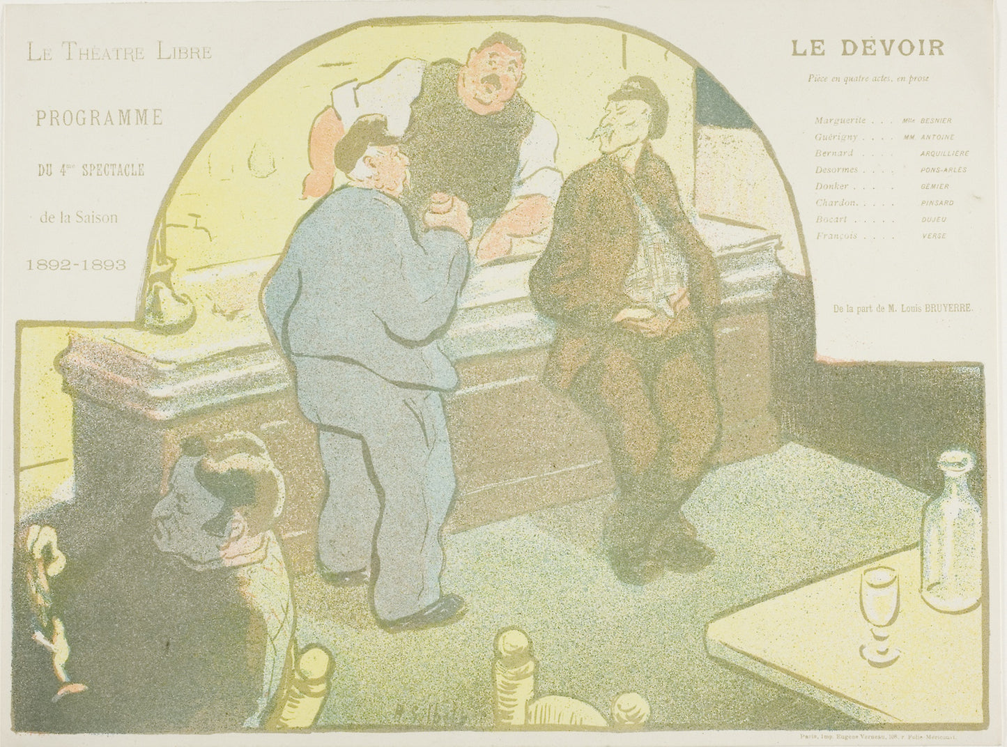 Fourth Performance - Le Devoir, for Le Théatre Libre - Henri-Gabriel Ibels (French, 1867-1936), Poster Print Wall Art