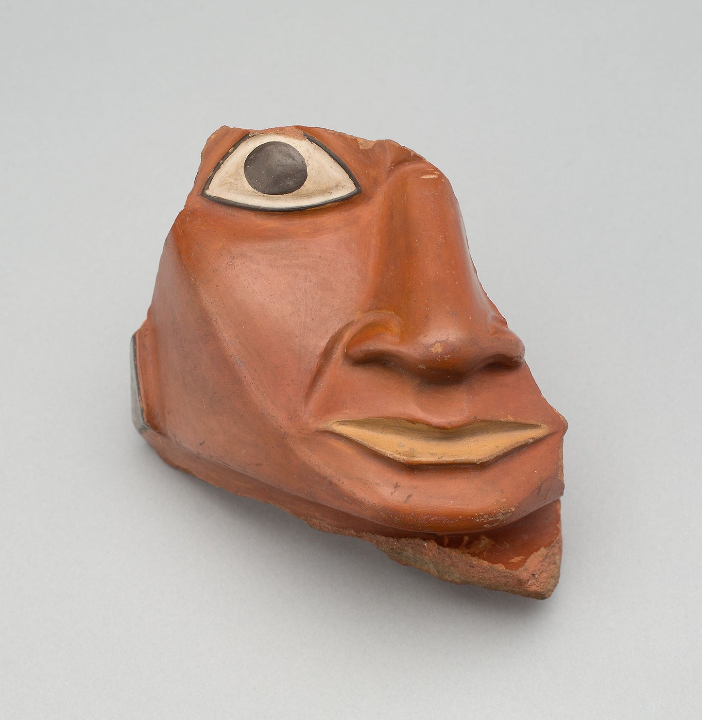 Head Fragment from a Large Ceremonial Jar - Tiwanaku-Wari, Poster Print Wall Art