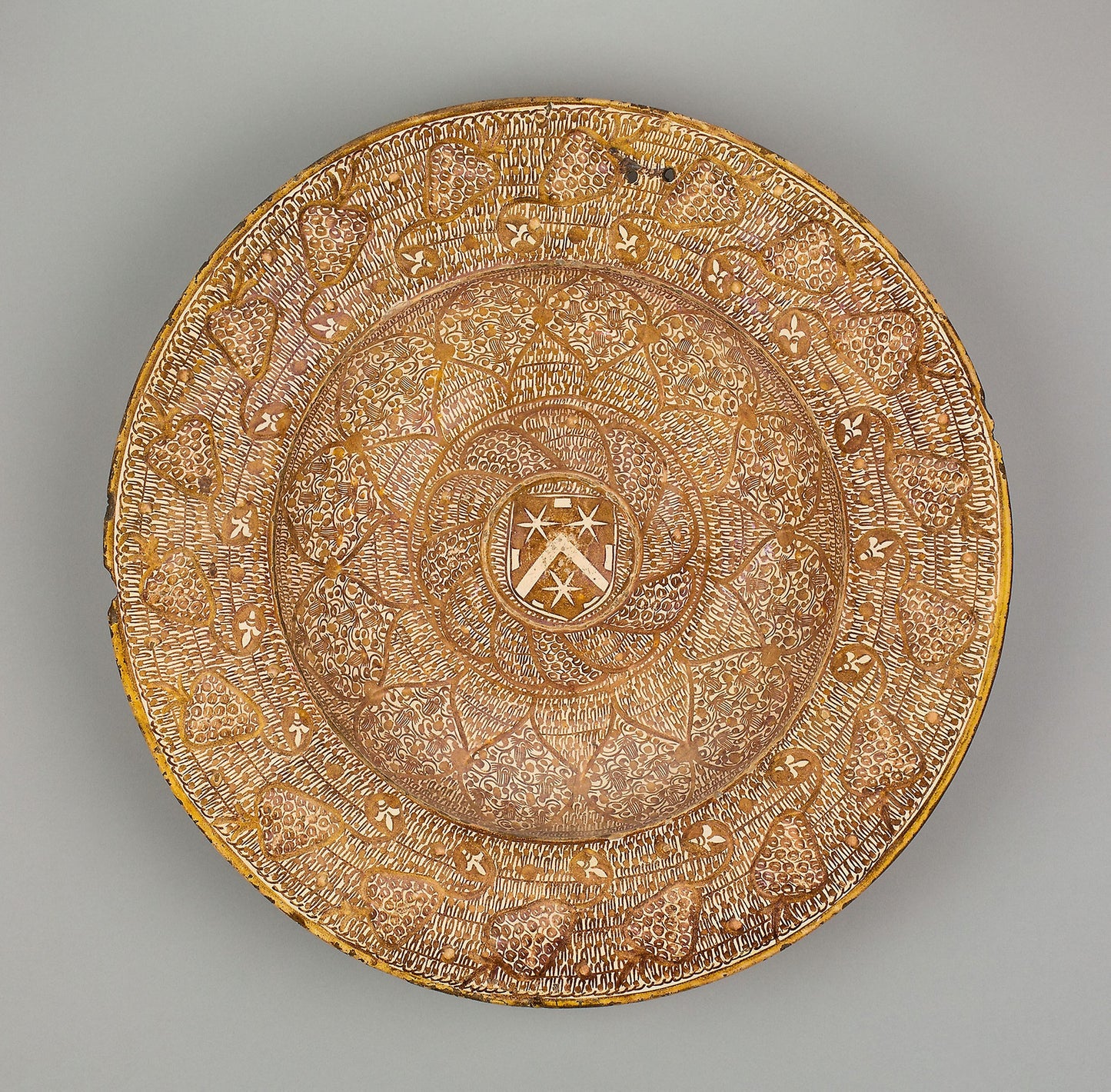 Plate with Unidentified Coat of Arms: Spanish; Valencia (probably Manises), Poster Print Wall Art