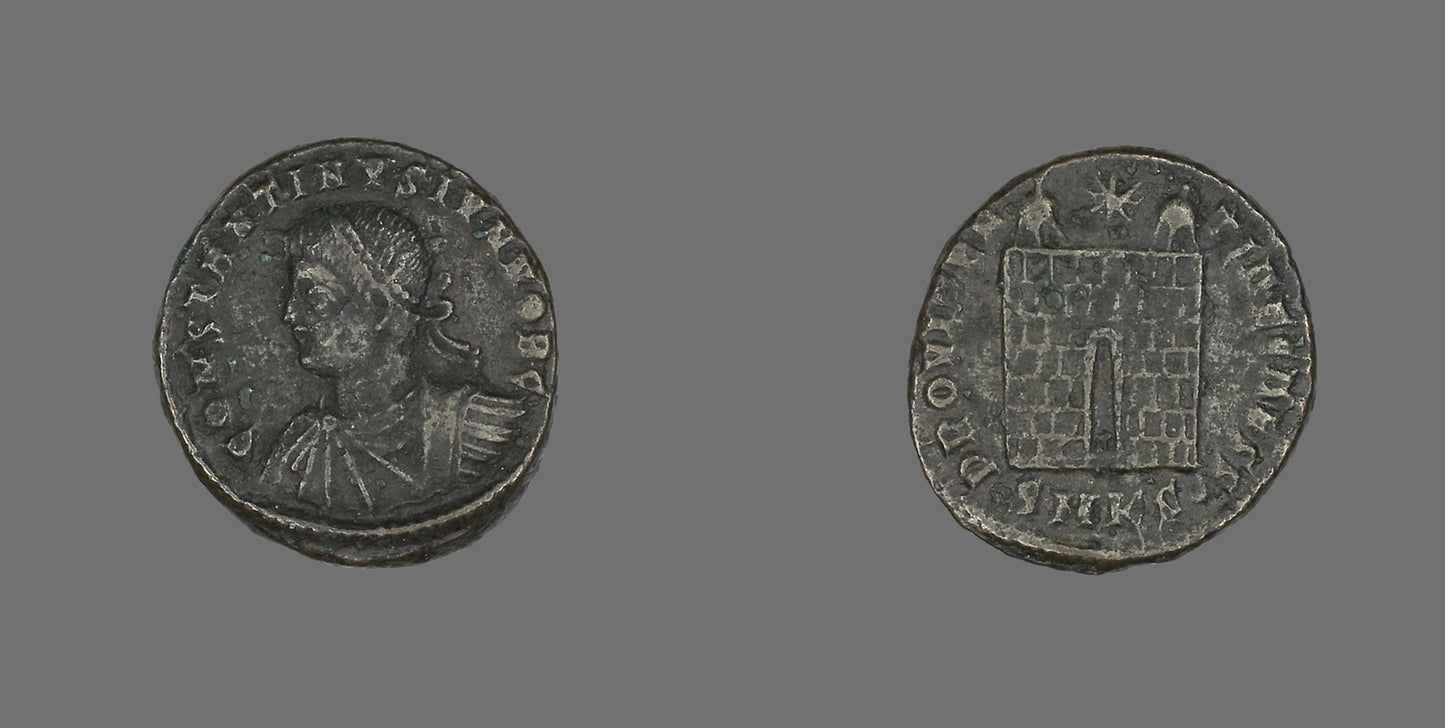 Coin Portraying Emperor Constantine I - Roman, minted in Cyzicus, Poster Print Wall Art