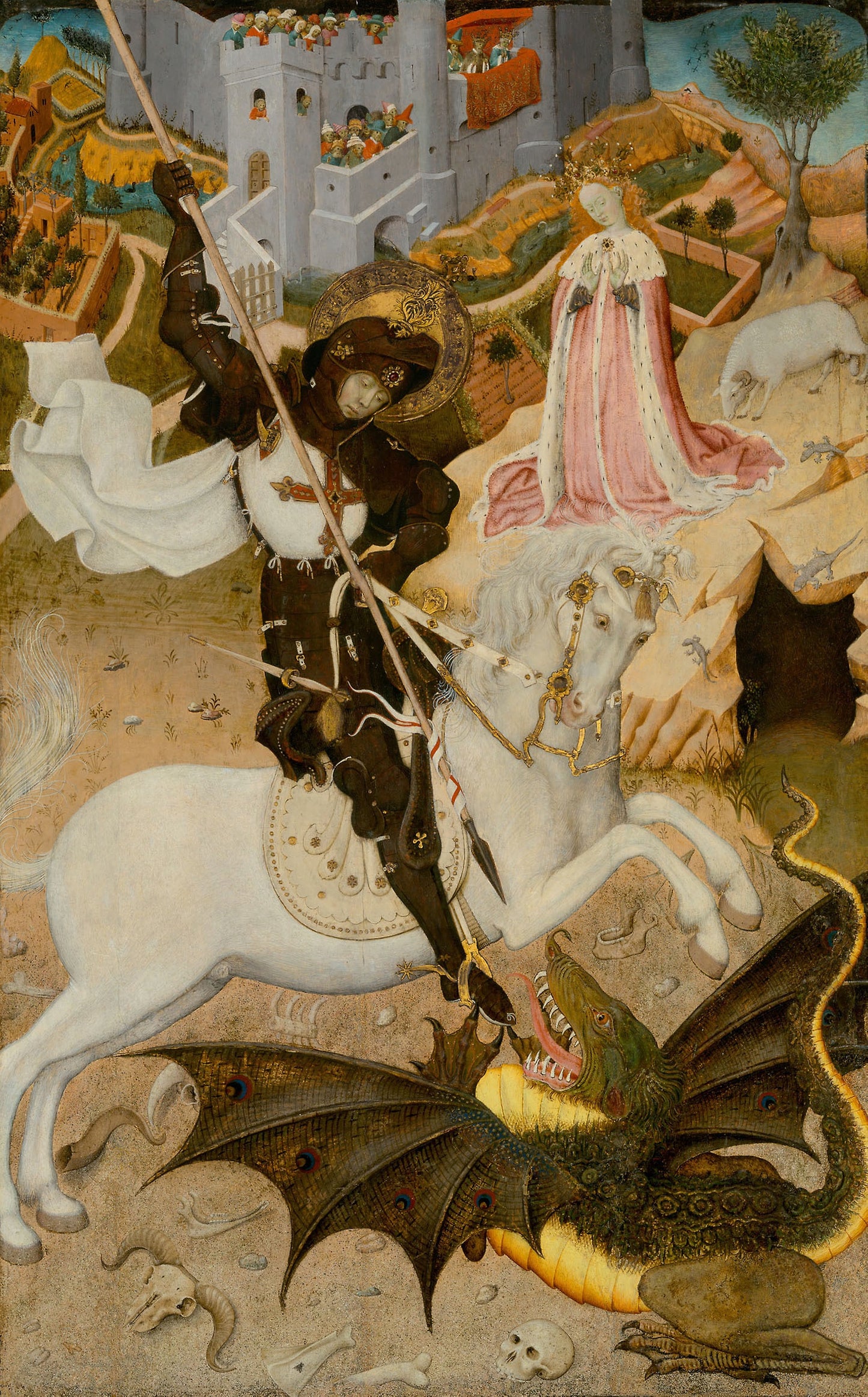 Saint George and the Dragon: Bernat Martorell,16x12"(A3) Poster