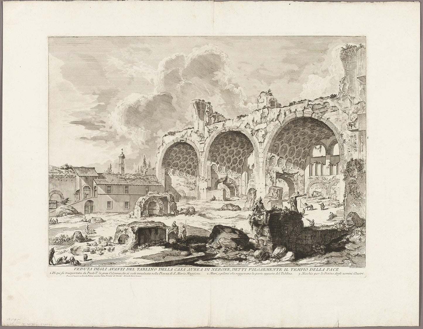 View of the Remains of the Dining Room of the Golden House of Nero, commonly called the Temple of Peace, from Views of Rome - Giovanni Battista Piranesi, Poster Print Wall Art