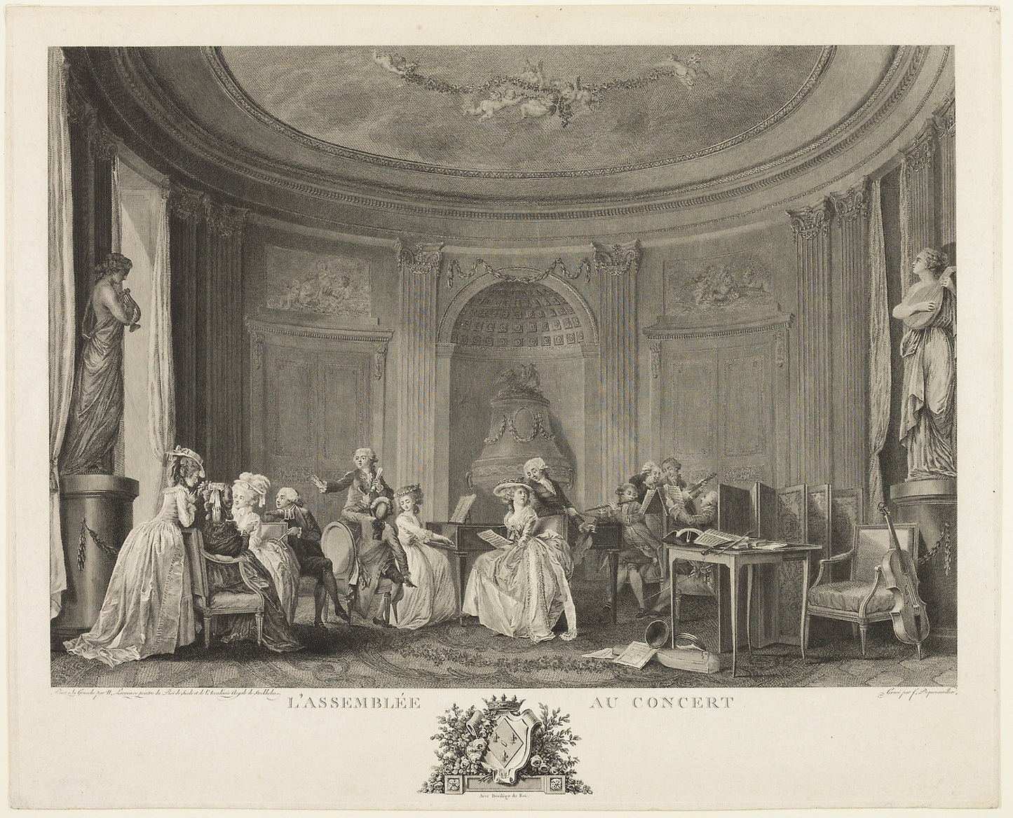 The Concert - François Dequevauviller (French, 1745-1807), Poster Print Wall Art