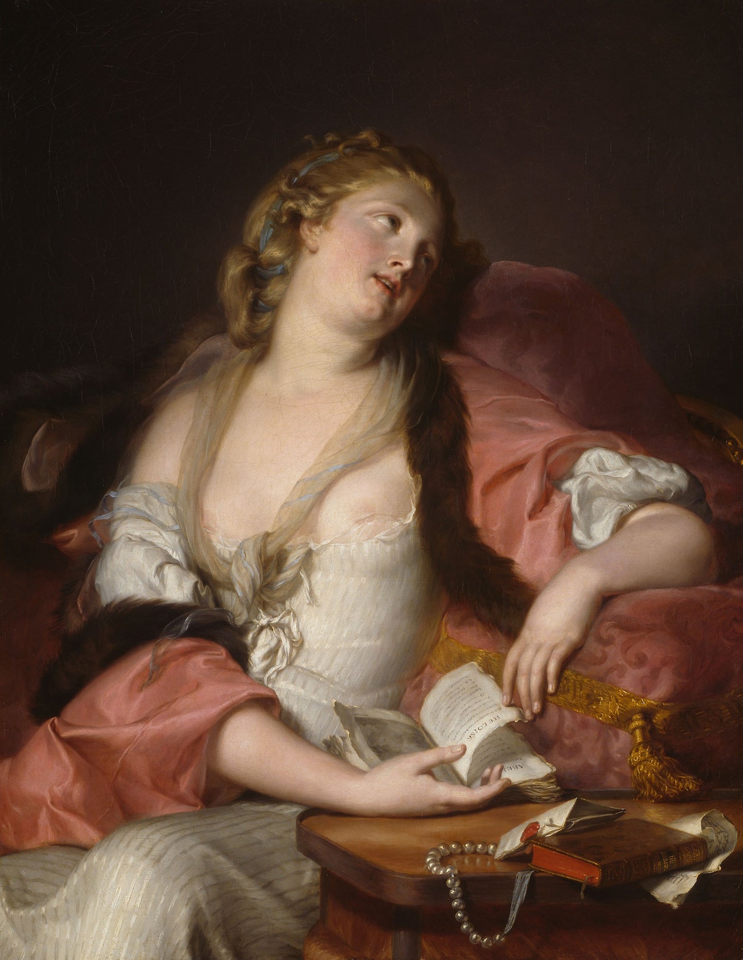 Lady Reading the Letters of Heloise and Abelard - Auguste Bernard d'Agesci, Poster Print Wall Art