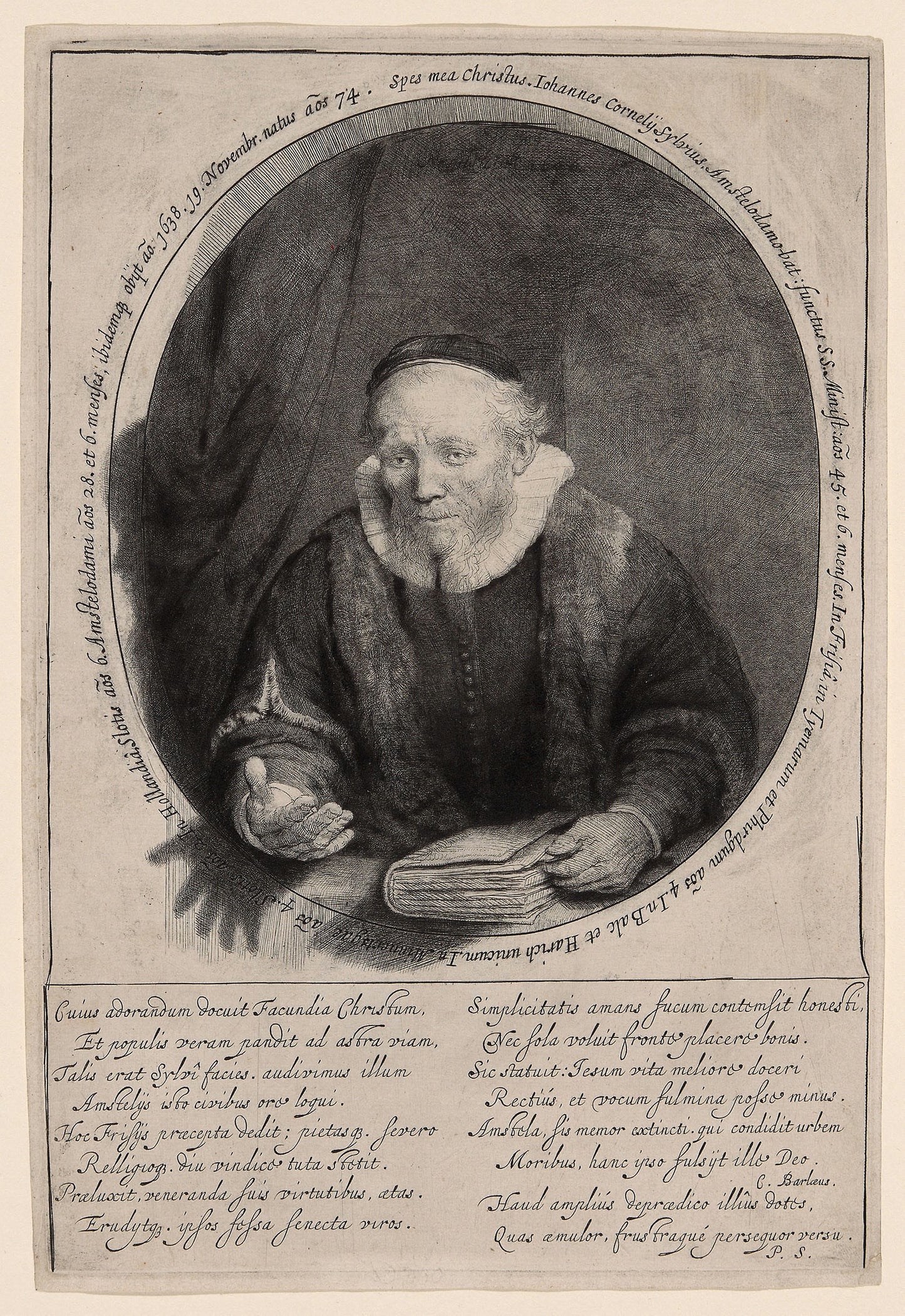 Jan Cornelius Sylvius, Preacher - Rembrandt van Rijn, Poster Print Wall Art