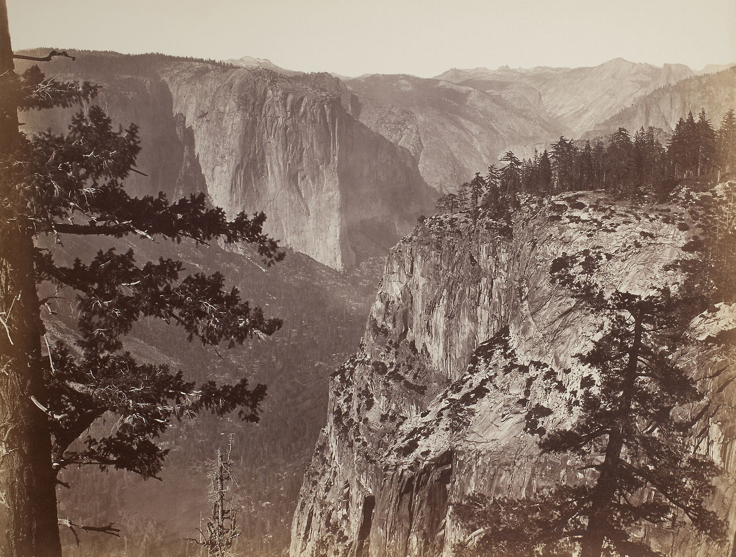 First View of the Yosemite Valley from the Mariposa Trail - Carleton Watkins, Poster Print Wall Art