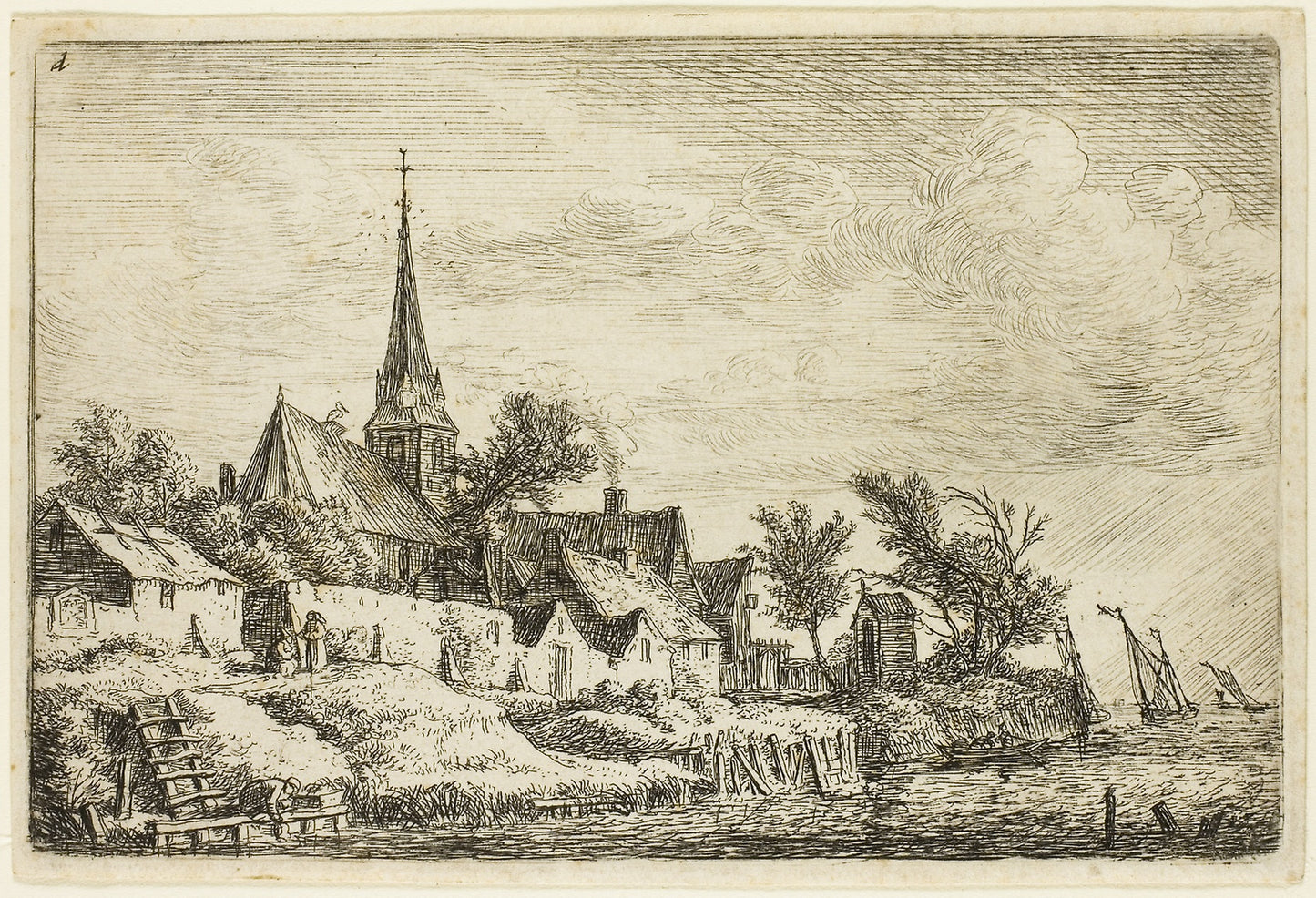 The Steeple in the Village - the Sea - Anthoni Waterlo, Poster Print Wall Art