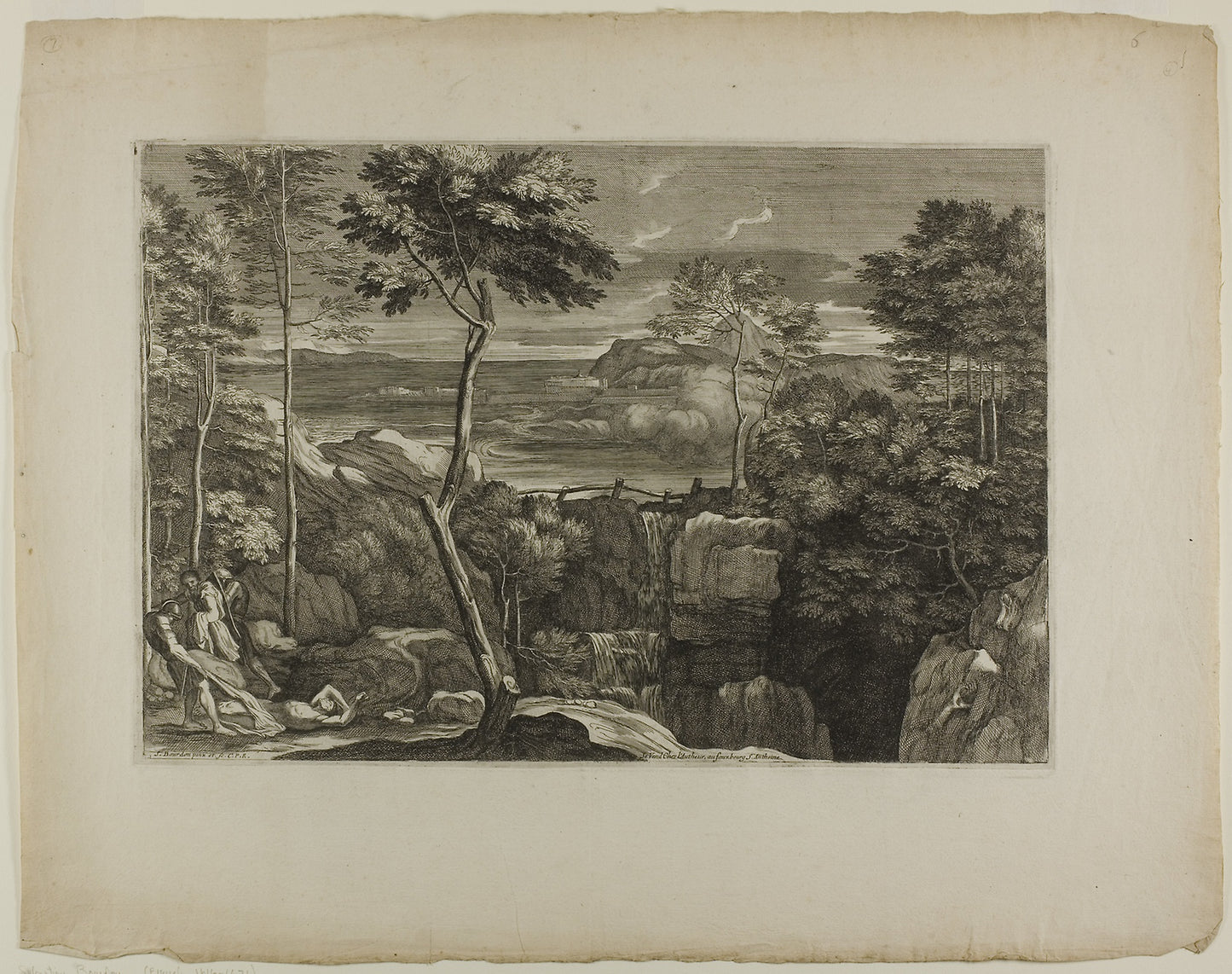 Landscape with Three Brigands and Their Victim - Sébastien Bourdon, Poster Print Wall Art