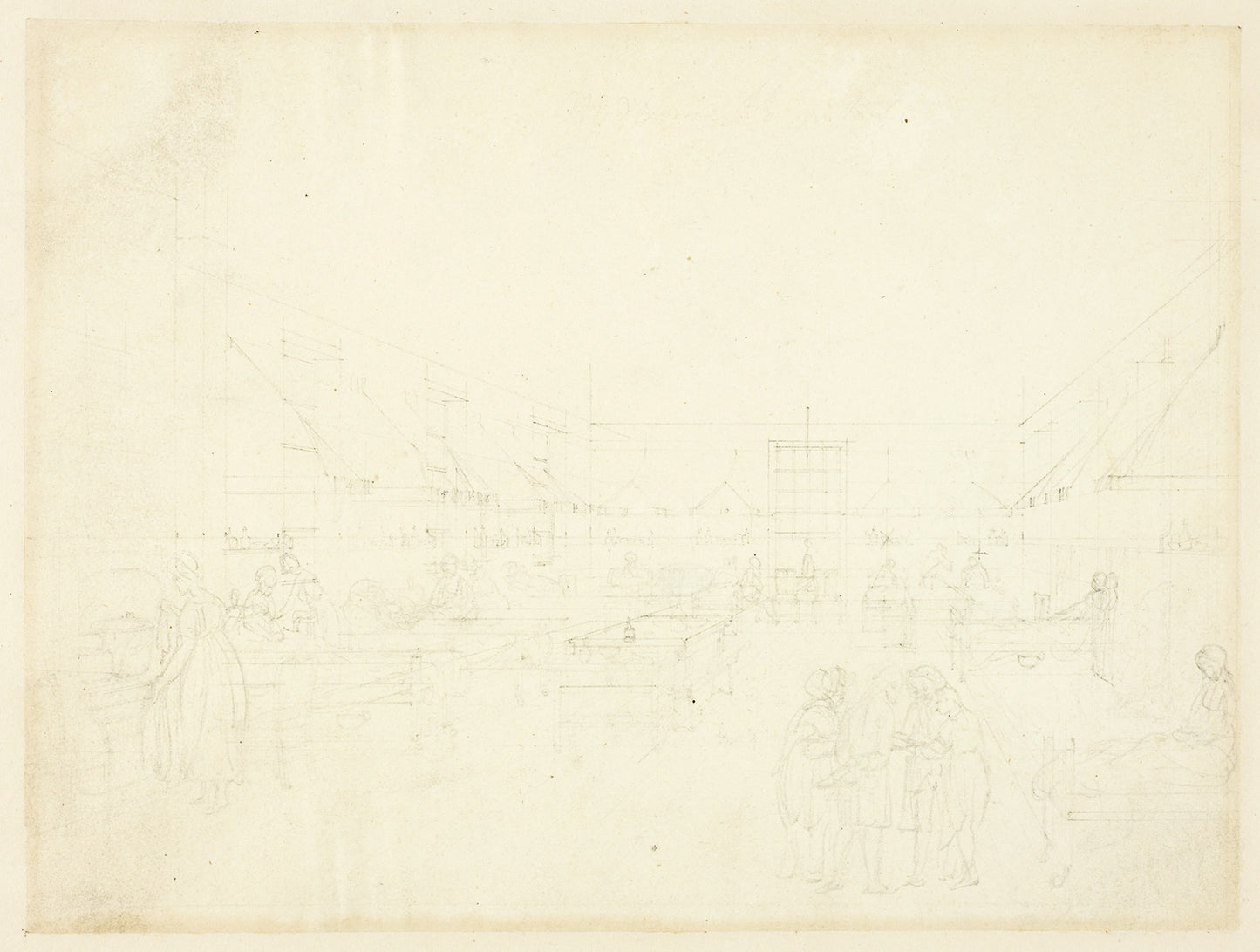 Study for Hospital, Middlesex, from Microcosm of London - Augustus Charles Pugin (English, born France, 1762-1832), Poster Print Wall Art