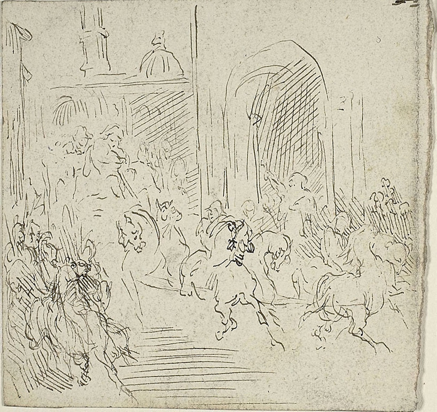 Equestrian Scene in a City - Jean Baptiste Carpeaux, Poster Print Wall Art