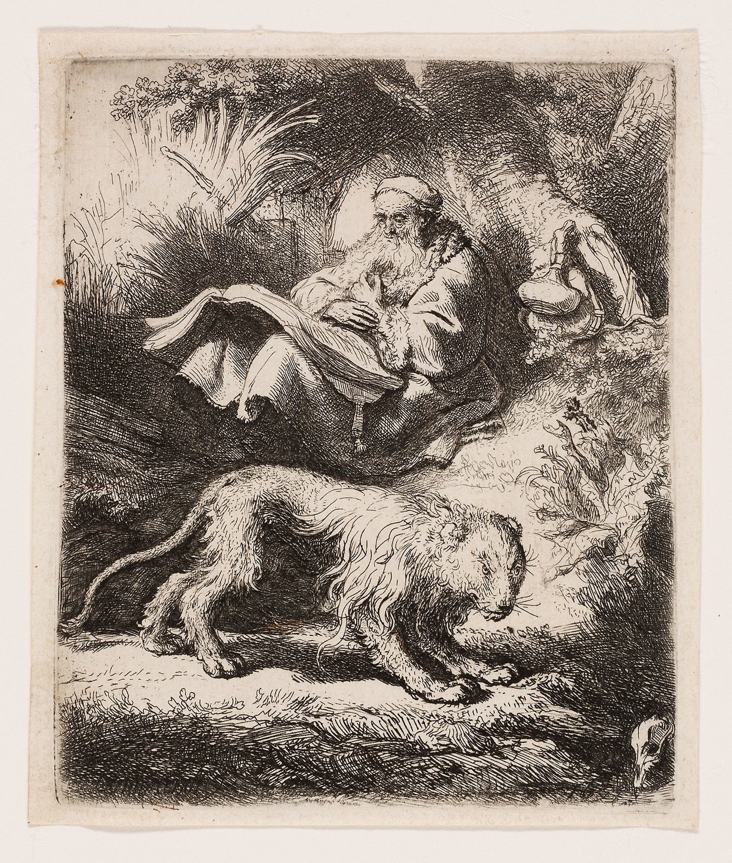 St. Jerome Reading - Rembrandt van Rijn, Poster Print Wall Art