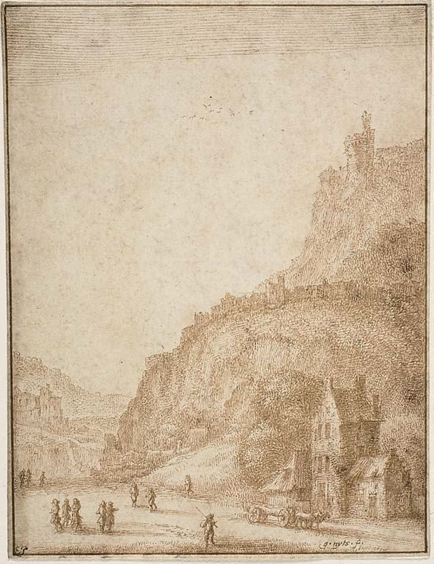 Landscape with Figures and Horses in the Foreground - Gillis Neyts, Poster Print Wall Art