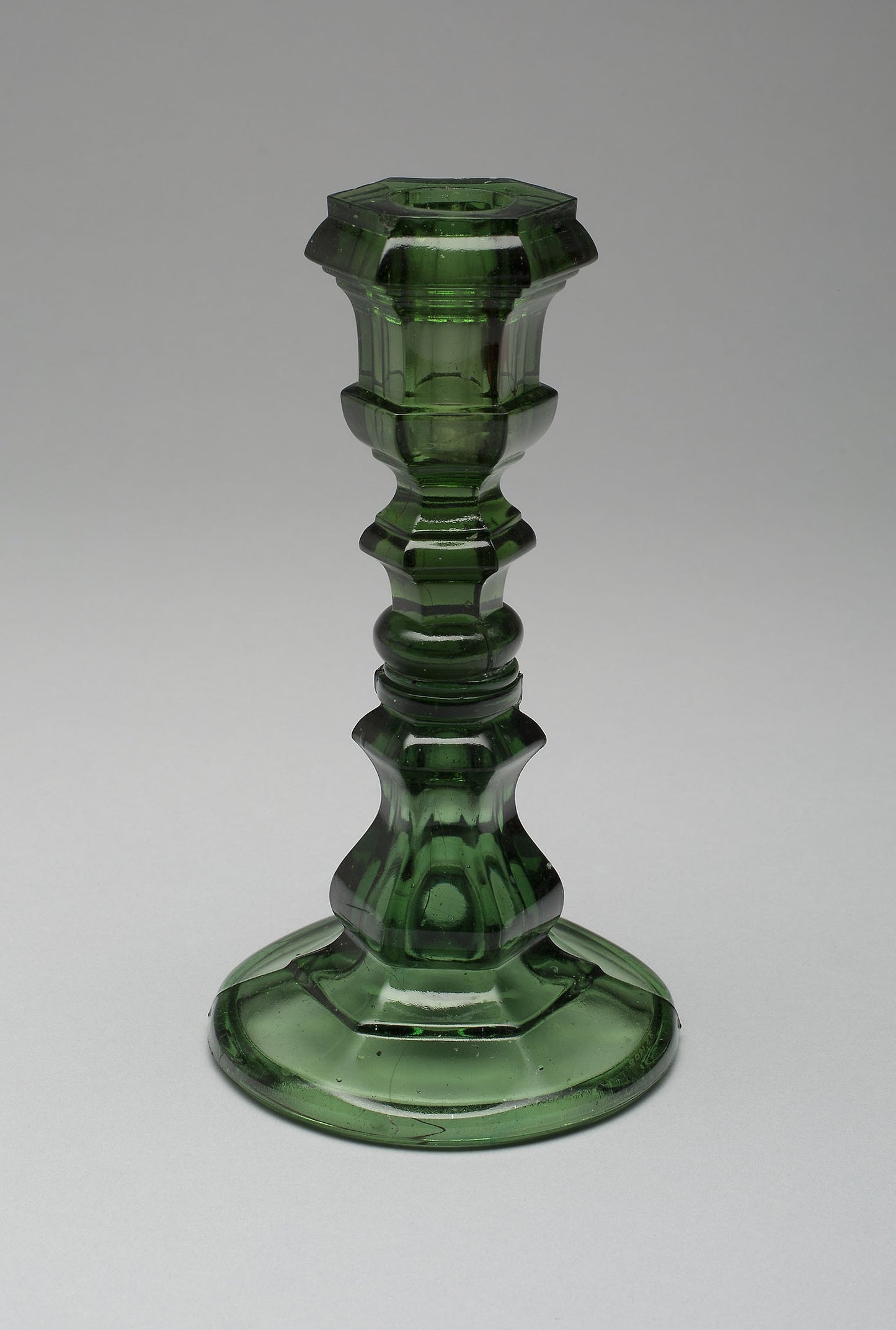 Candlestick (one of a pair) - Attributed to Boston and Sandwich Glass Company, Poster Print Wall Art