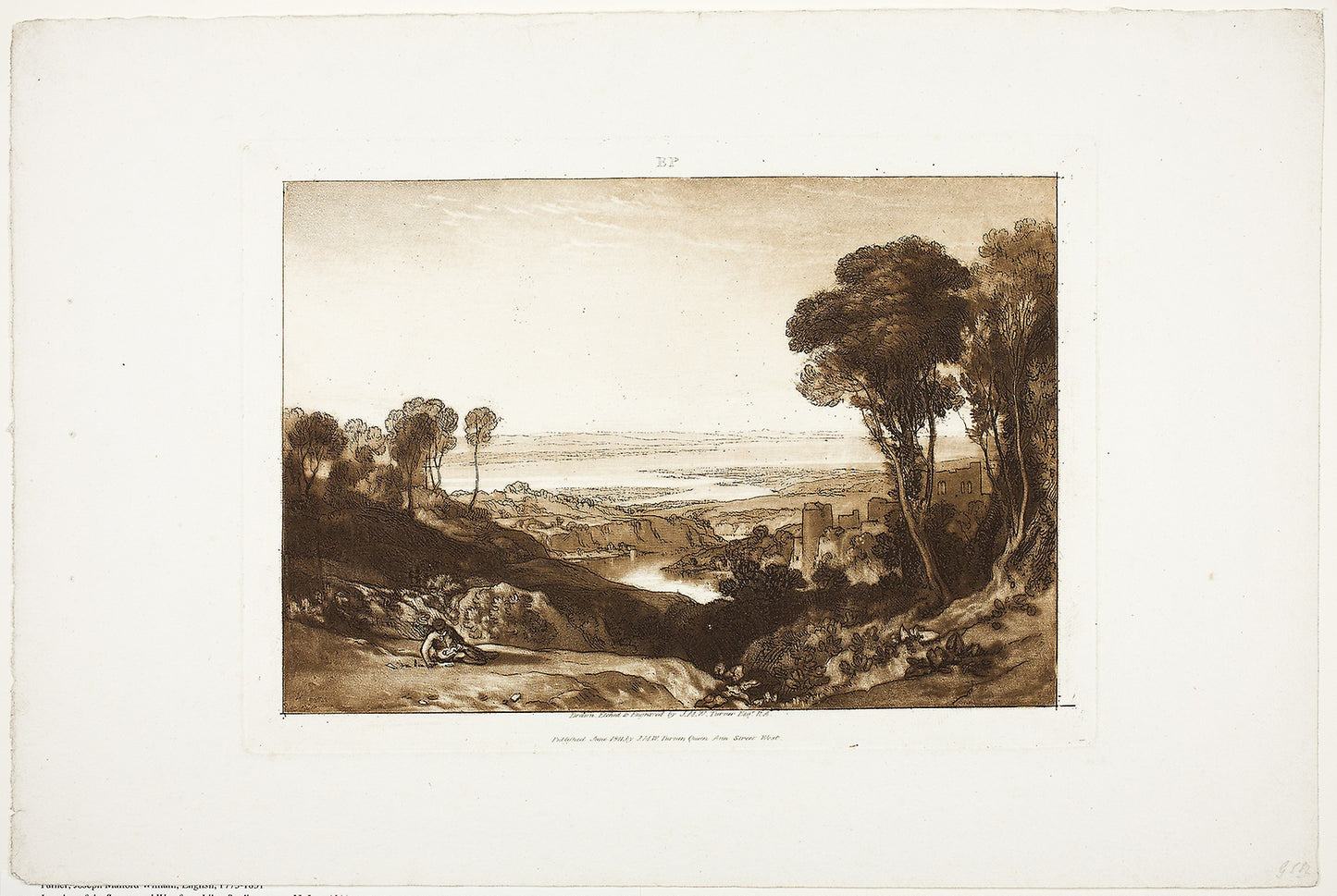 Junction of the Severn and Wye, from Liber Studiorum, no. 28: Joseph Mallord William Turner,16x12"(A3) Poster